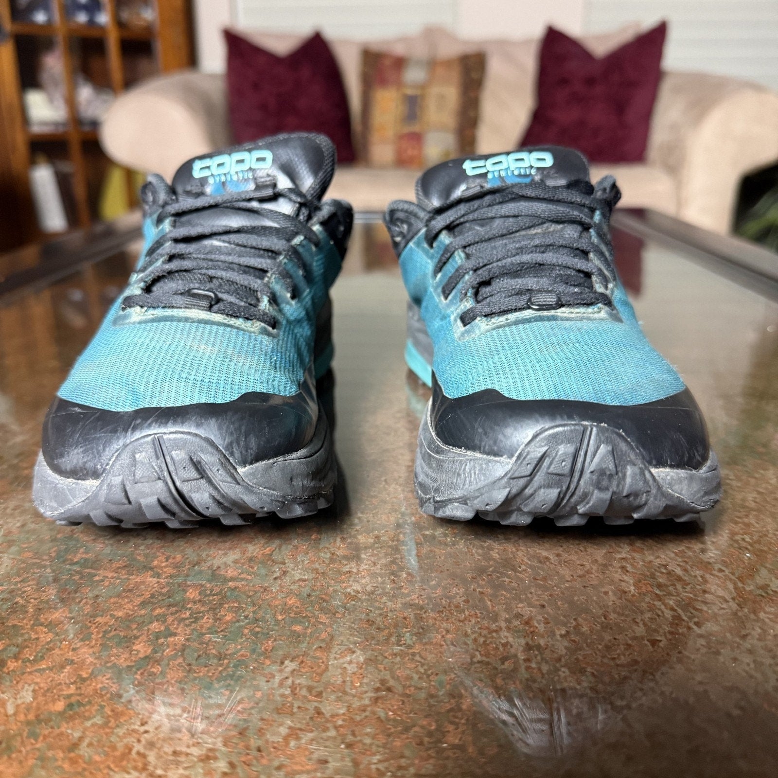 Topo Athletic Ultraventure Pro Womens Size 6.5 Teal Black Trail Running Sneakers