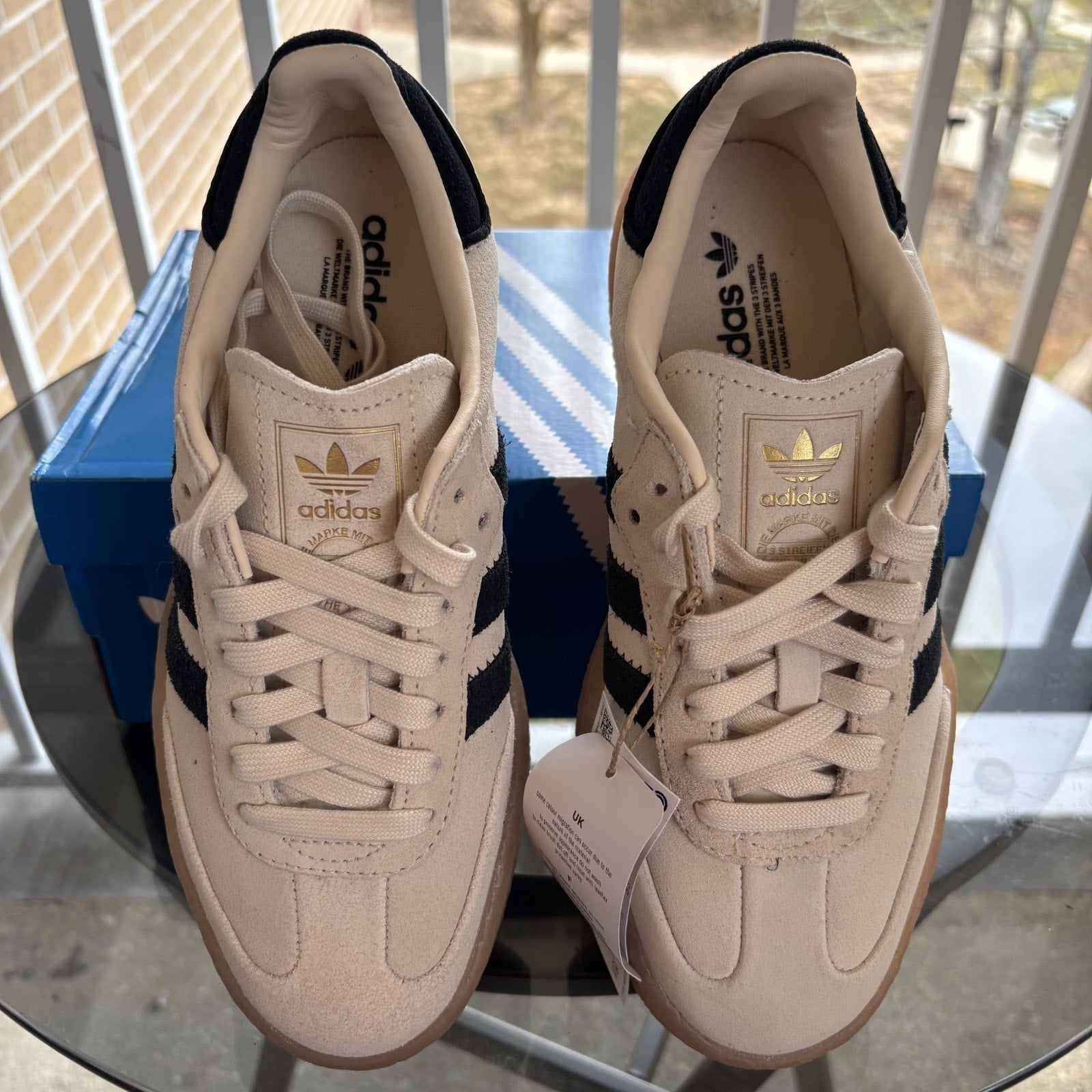 Adidas Sambae Cream Black Gum Suede Lifestyle Casual Sneakers Women's Sizes NEW