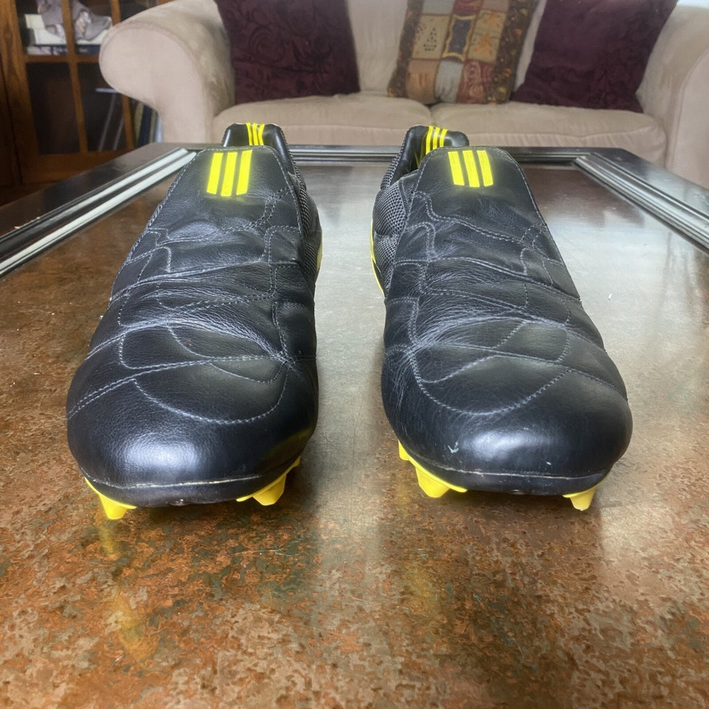 Adidas F30 FG 2003 Vintage Black Yellow Leather Soccer Boots Cleats Mens Sz 12