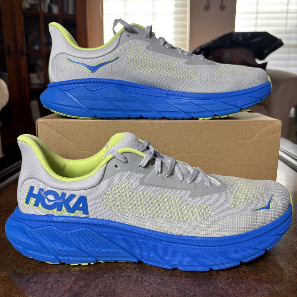 Hoka One One Arahi 7 Shoes Men's Size 12.5 Grey Blue Stability Athletic Running