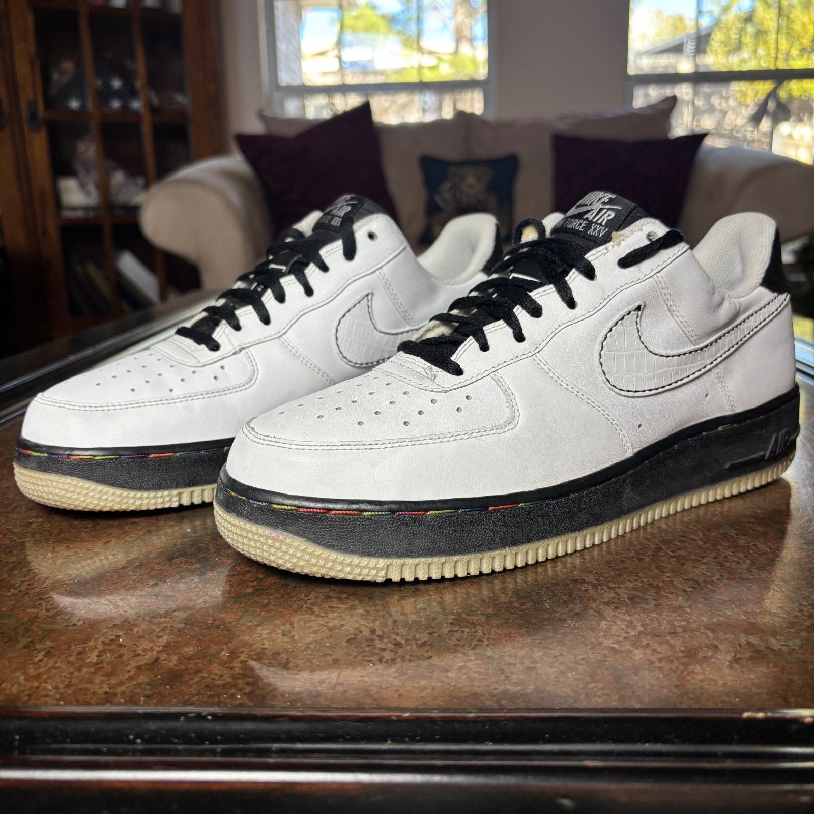 Nike Air Force 1 Low '07 The Square Mens 9 White Casual Sneakers 2007 Rare VTG