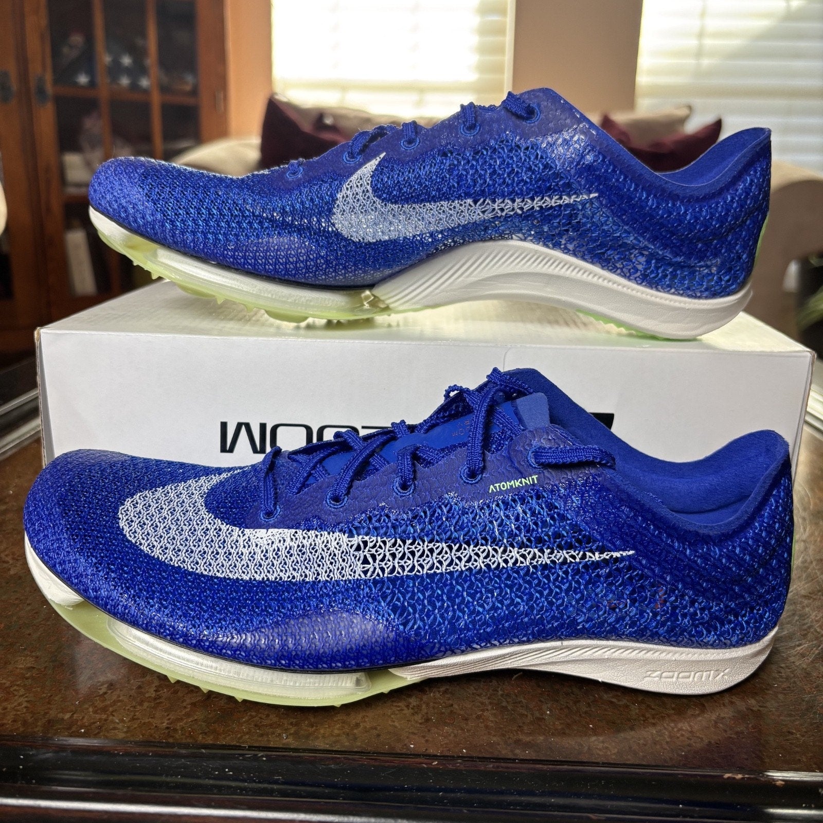 Nike Air Zoom Victory Track Spikes Mens Size 11 Racer Blue White Performance NEW