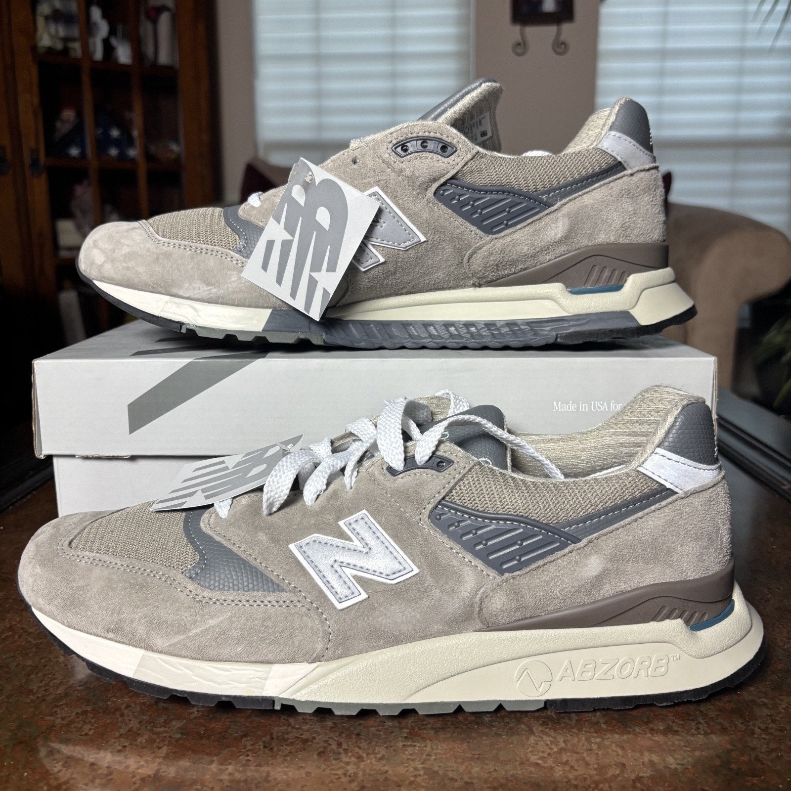 New Balance 998 Made in USA Shoes Mens Size 13 Grey Silver Lifestyle Sneakers