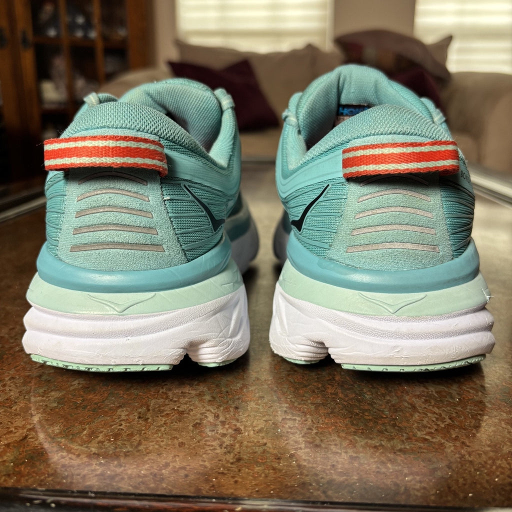 Hoka One One Bondi 7 Shoes Womens Size 9 Blue Road Running Athletic Gym Sneakers