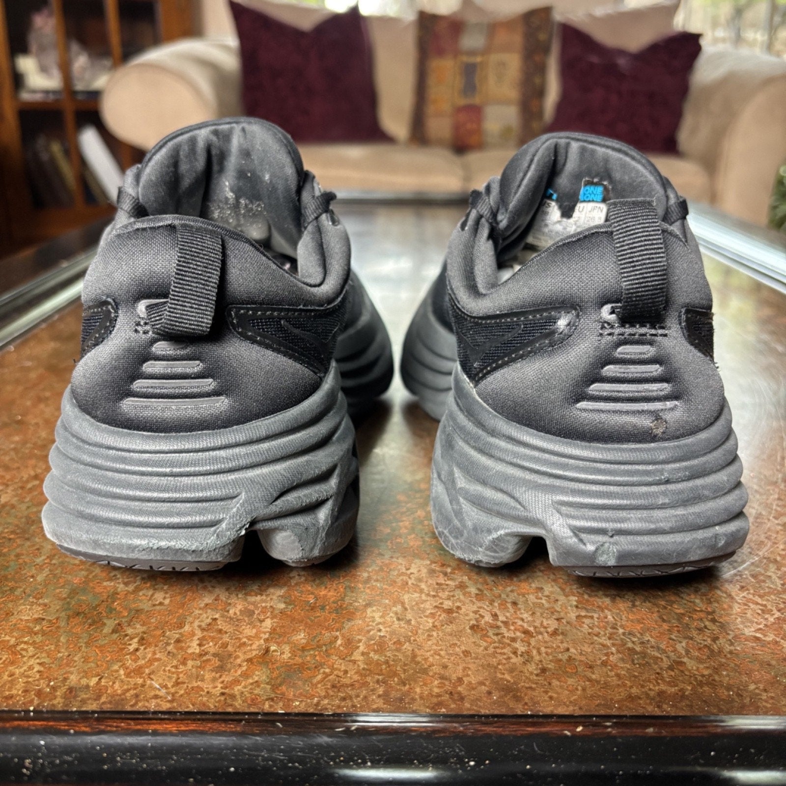 Hoka One One Bondi 8 Shoes Women's Size 9.5 Black Road Running Athletic Sneakers