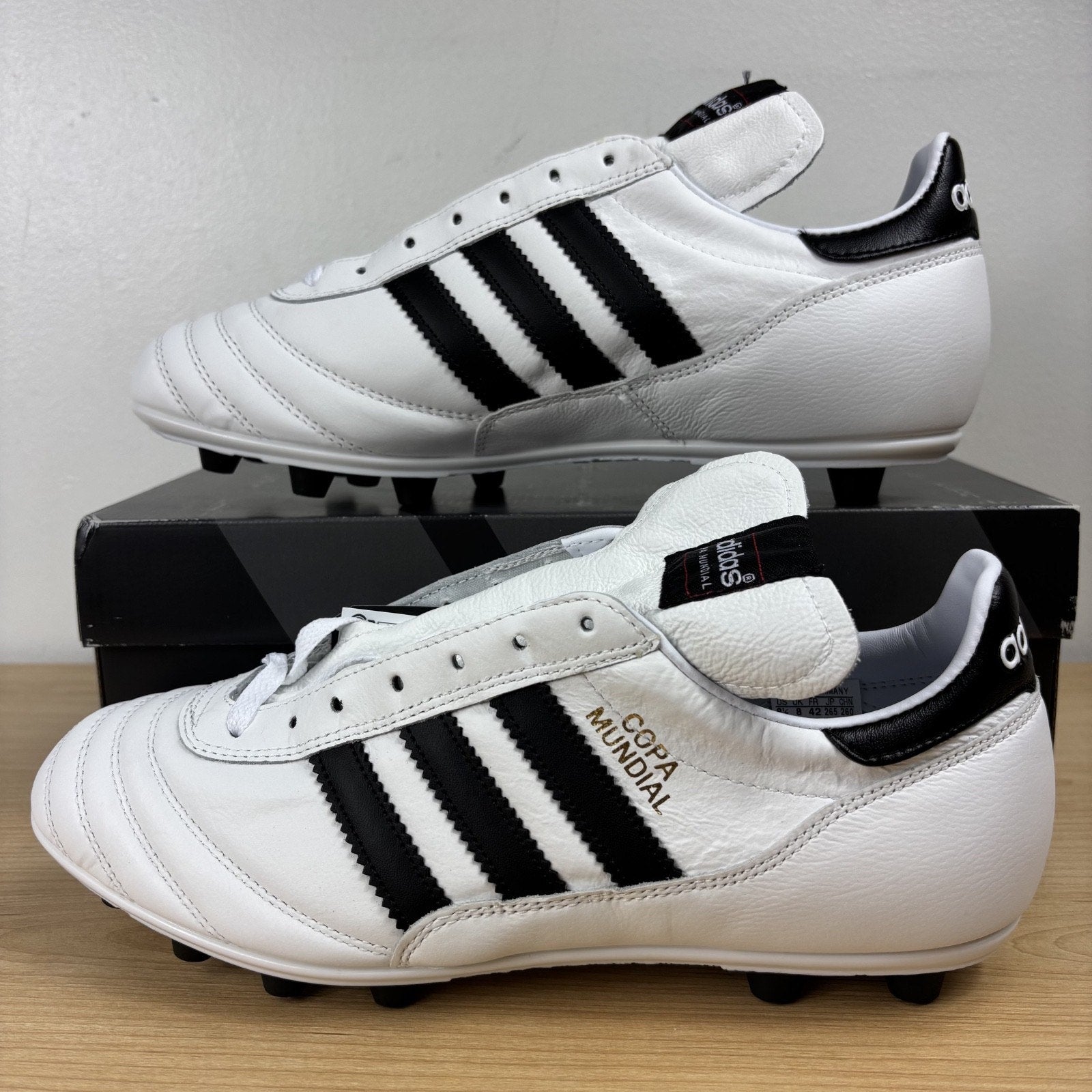 Adidas Copa Mundial FG Soccer Cleats Men's Size 8.5 Classic White Black Leather