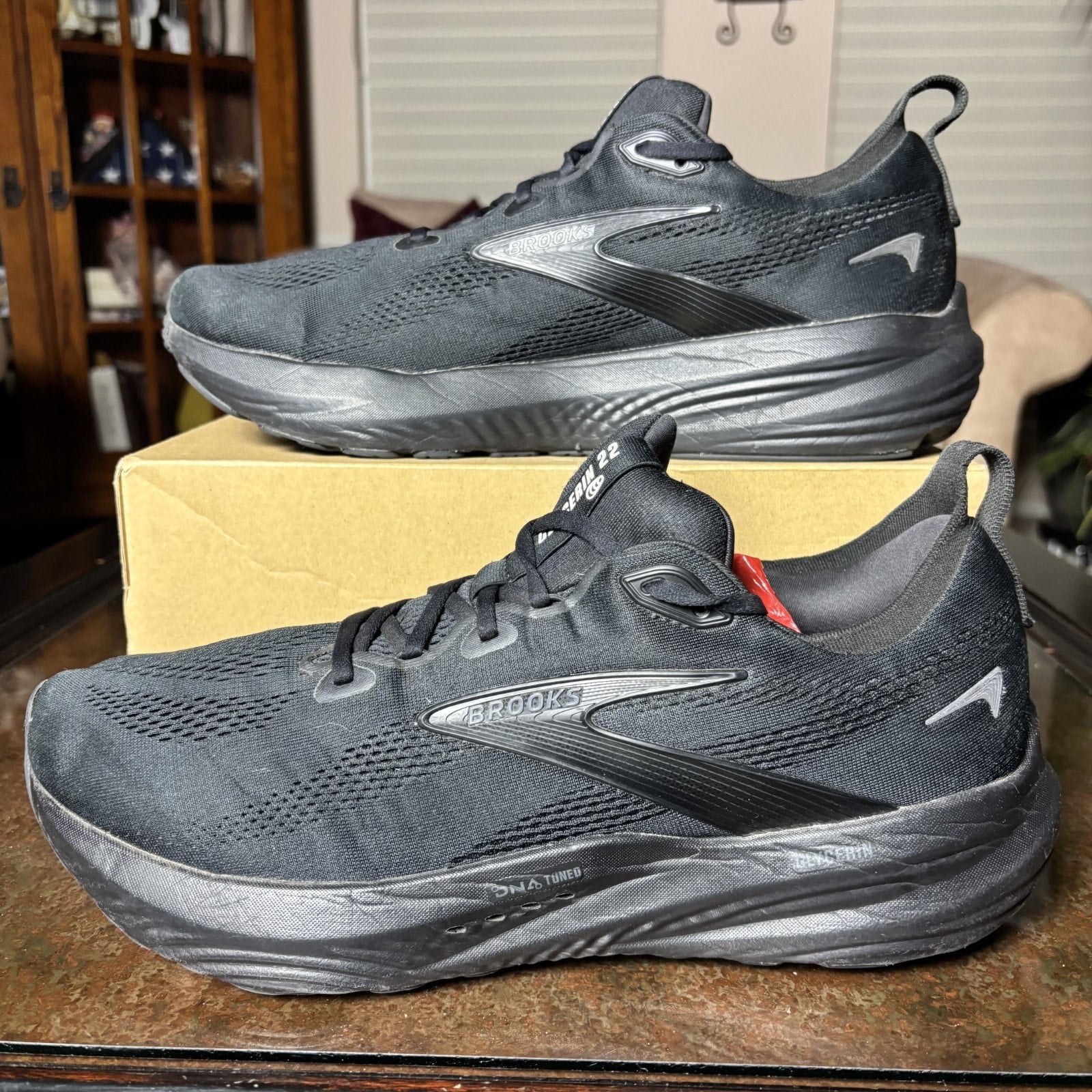 Brooks Glycerin 22 Shoes Men's 14 Black Road Running Athletic Comfort Sneakers