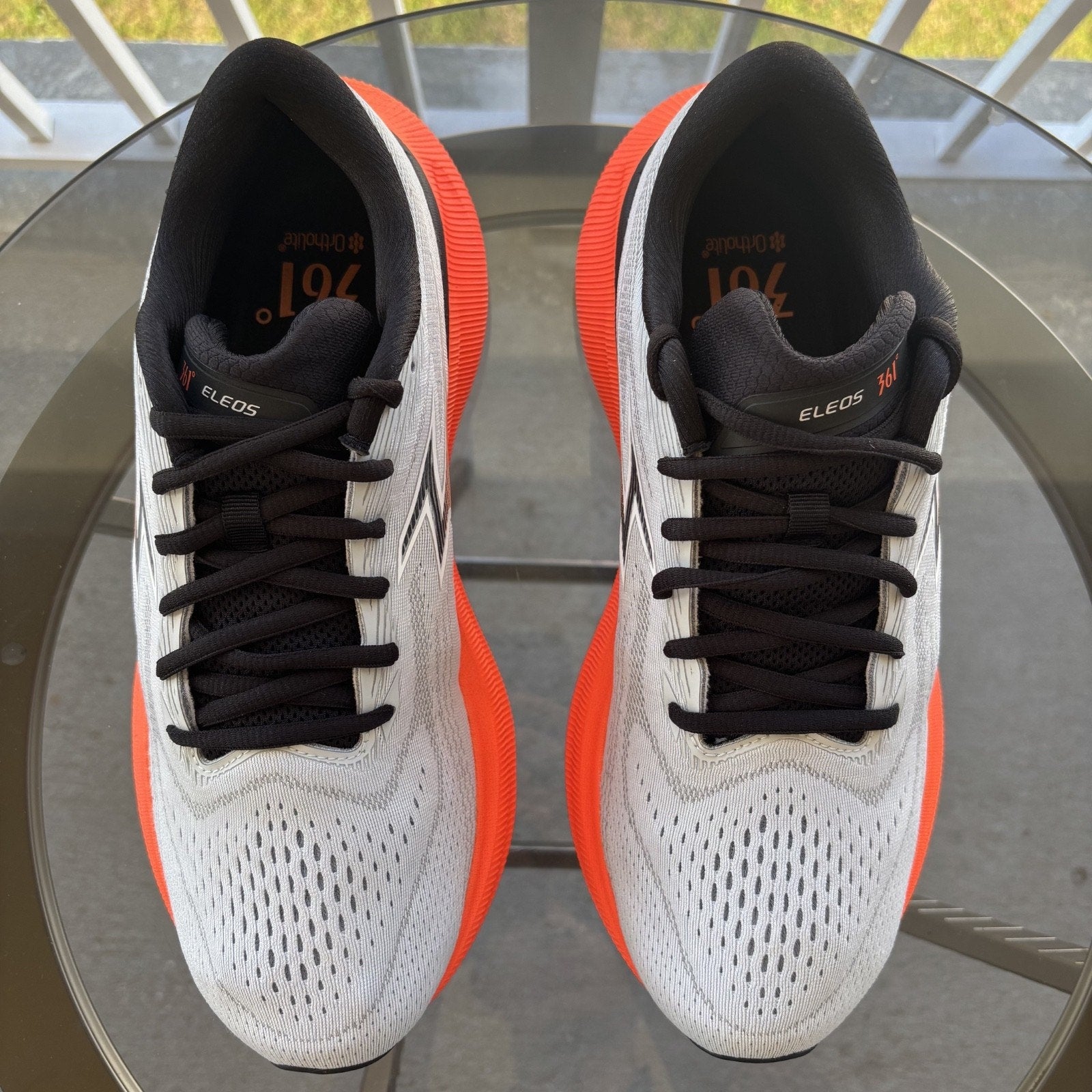 361 ° Degrees Eleos Shoes Mens Sz 10 Grey Orange Road Running Athletic Cushioned