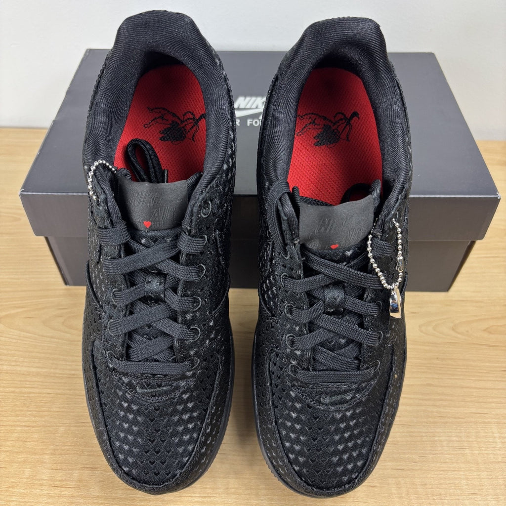 Nike Air Force 1 Low Valentine's Day Sneakers Women's Size 8.5 Black Lifestyle