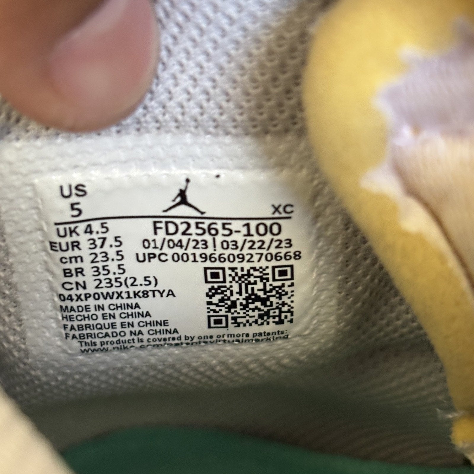 Jordan 1 Retro High OG SP Union Bephies Beauty Supply Sneakers Womens 6.5 White