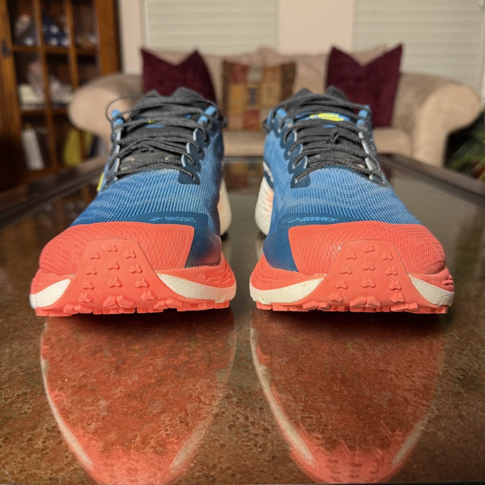 Brooks Catamount 4 Shoes Mens Size 15 Blue Orange Trail Running Athletic Sneaker