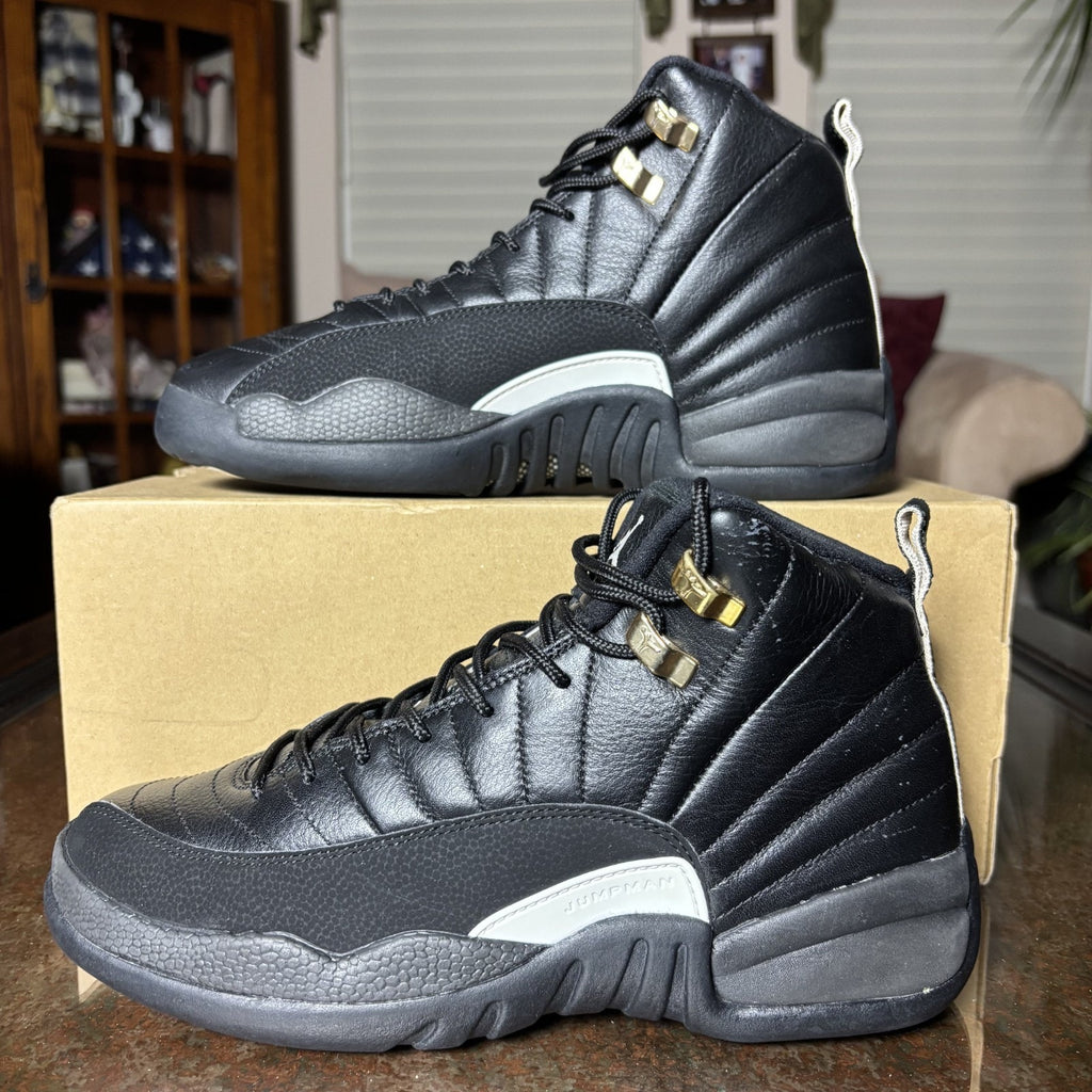 Nike Air Jordan 12 Retro The Master Boys 7Y Black White Casual Lifestyle Sneaker