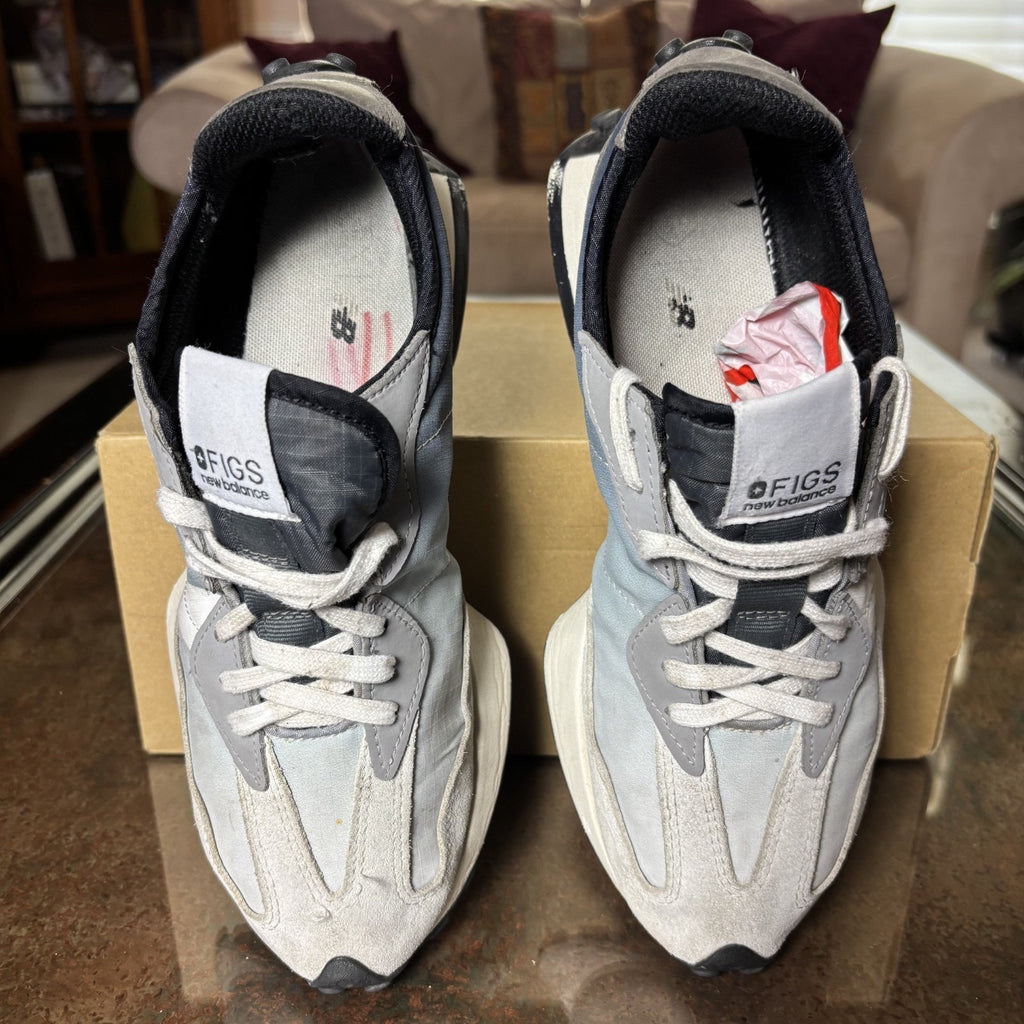 New Balance x FIGS 327 Shoes Men's 8.5 Grey Blue White Lifestyle Casual Sneakers