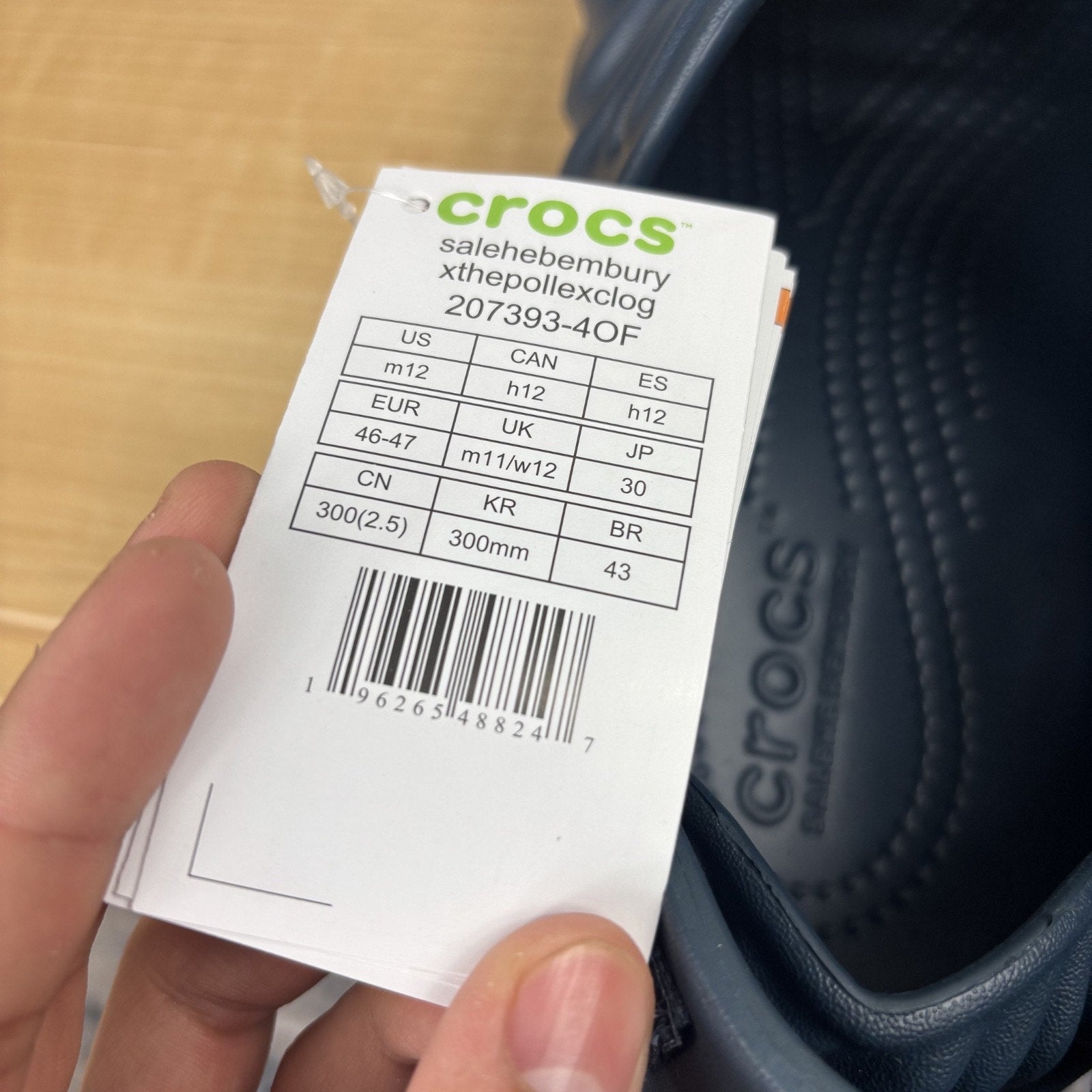 Crocs x Salehe Bembury Pollex Clogs Men's Size 12 Navy Blue Outdoor Sandals NEW