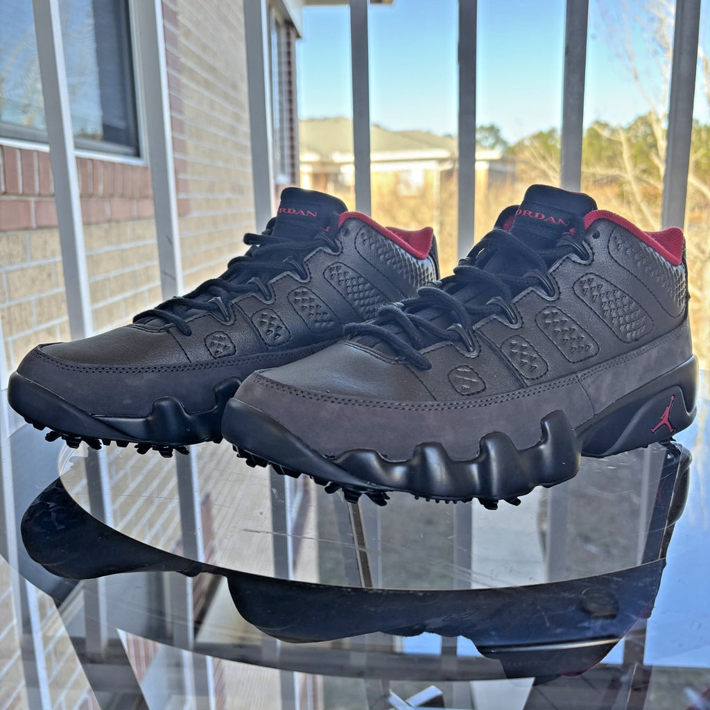 Nike Air Jordan 9 Retro G Shoes Women's Sz 8 Leather Black Red Golf Waterproof