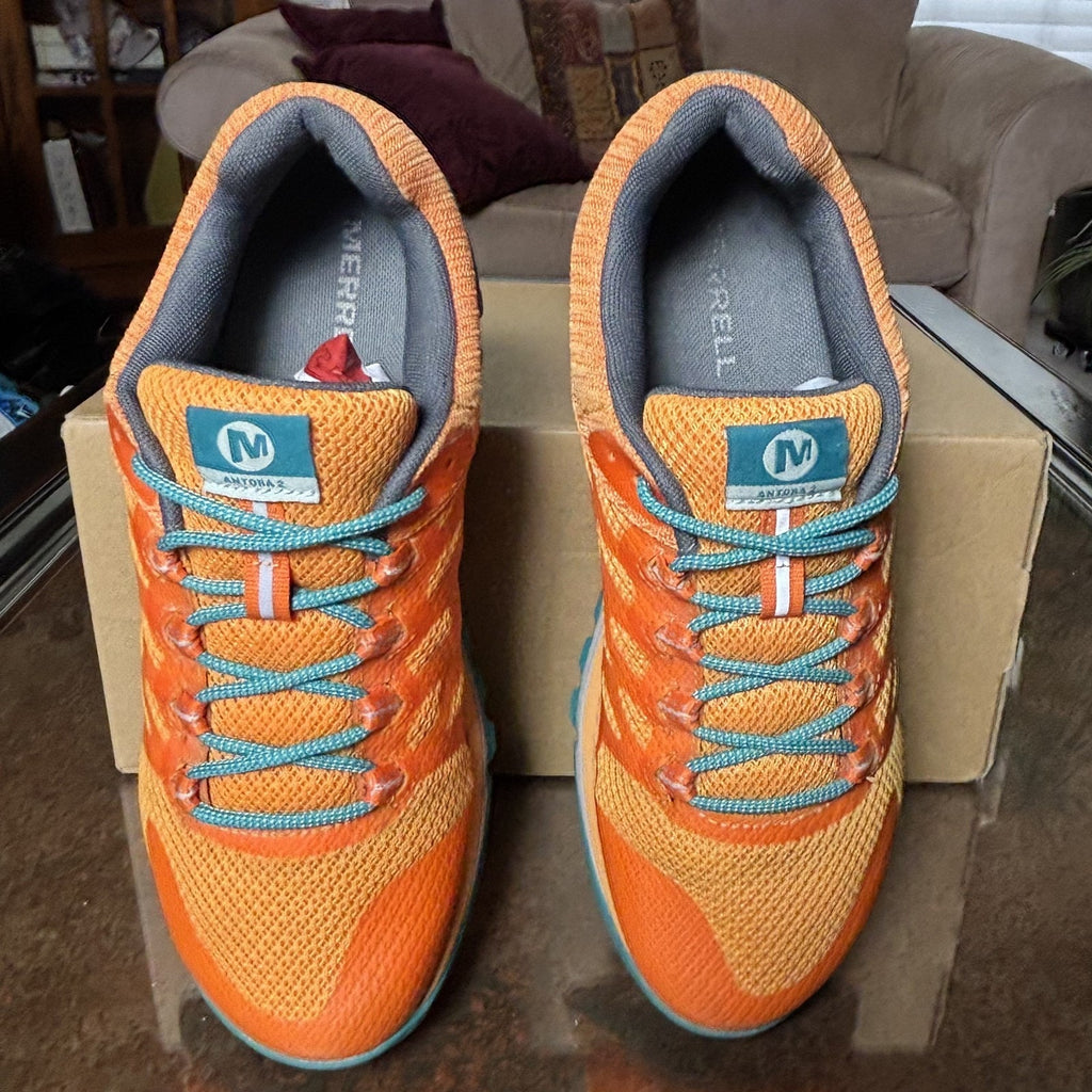 Merrell Antora 2 Shoes Women's 8 Orange Trail Running Hiking Athletic Sneakers