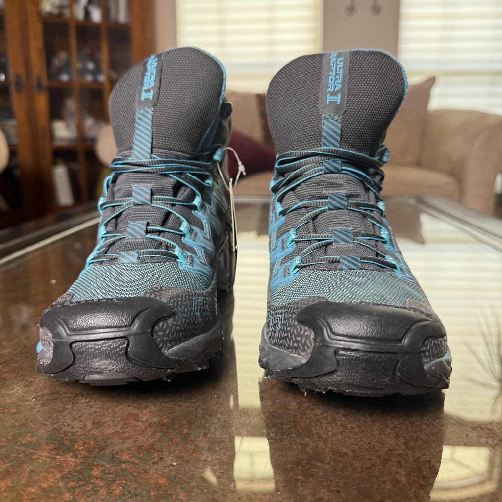 La Sportiva Ultra Raptor II Mid GTX Hiking Boots Women's Size 9 Black Blue Trail