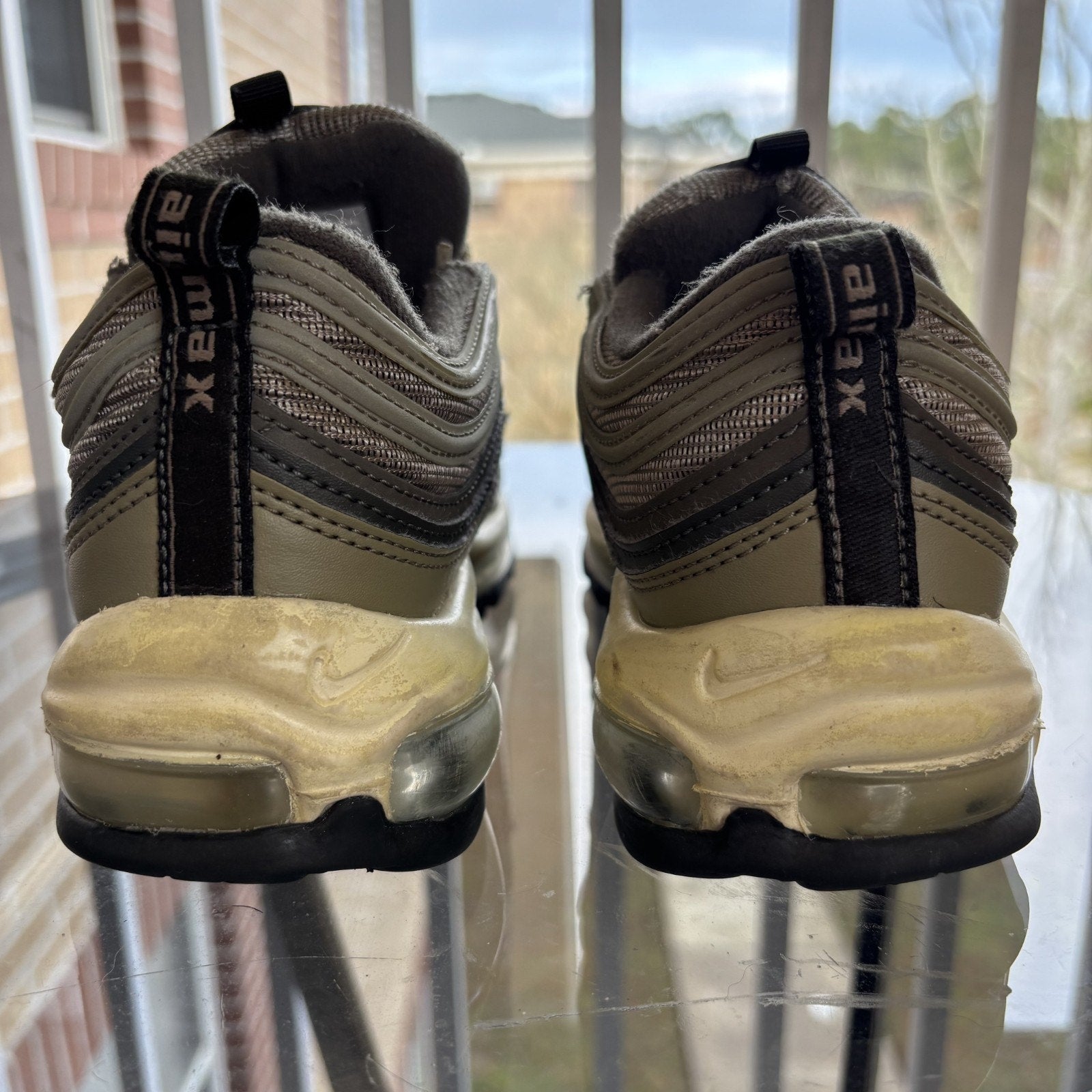 Nike Air Max 97 Shoes Womens Size 9.5 Army Green Athletic Lifestyle Gym Sneakers