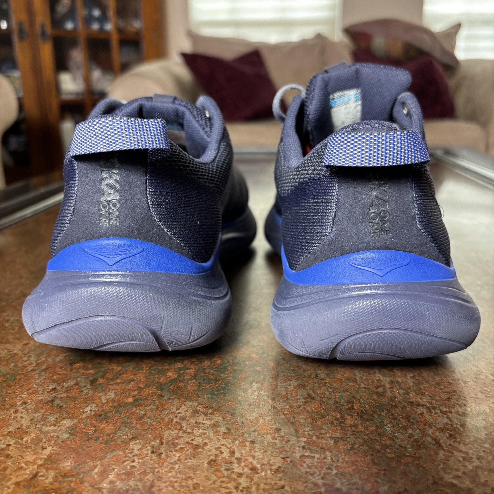 Hoka One One Hupana Flow Shoes Mens Size 12 Navy Blue Comfort Running Athletic