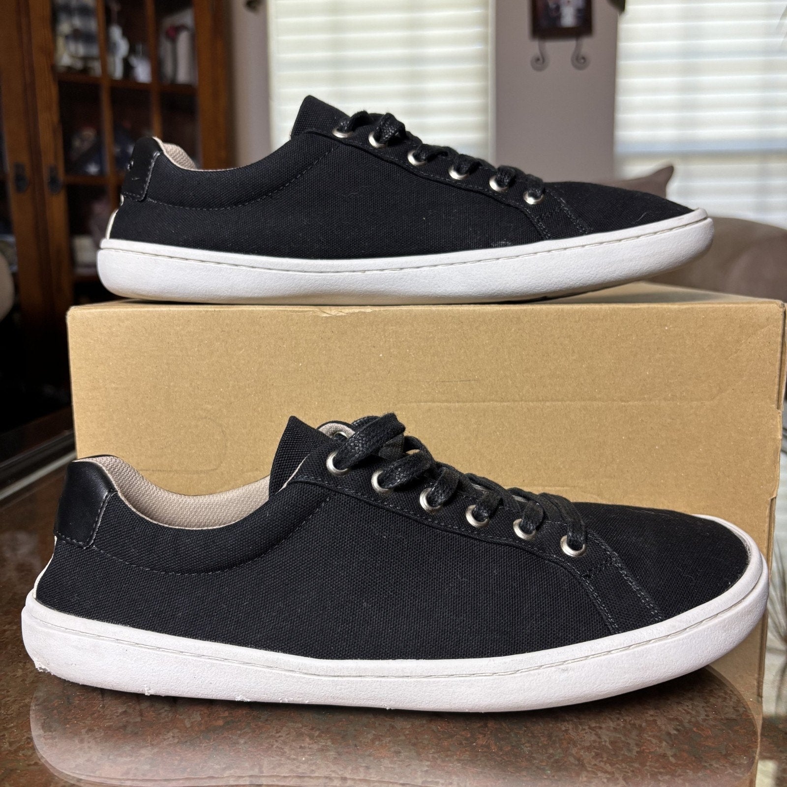 Origo Barefoot Everyday Black Canvas Shoes Mens 10 Minimalist Lifestyle Sneakers