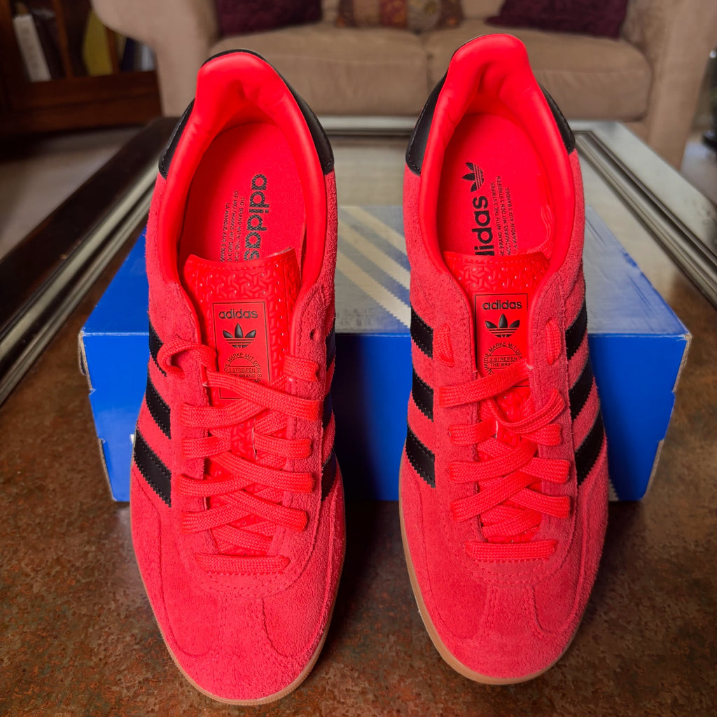Adidas Gazelle Indoor Red Black Gum Suede Lifestyle Shoes Sneaker Mens Sizes NEW