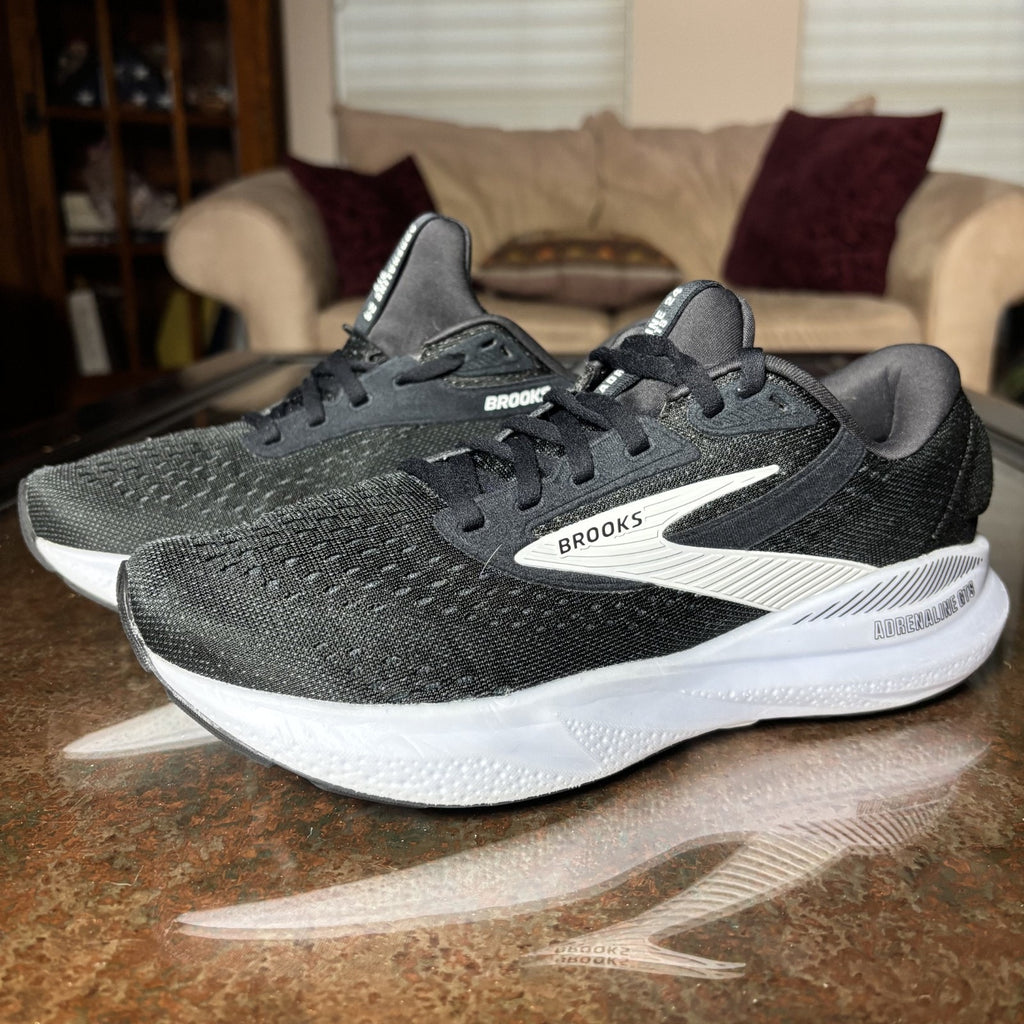 Brooks Adrenaline GTS 24 Womens 8.5 D Wide Black White Road Running Athletic Gym