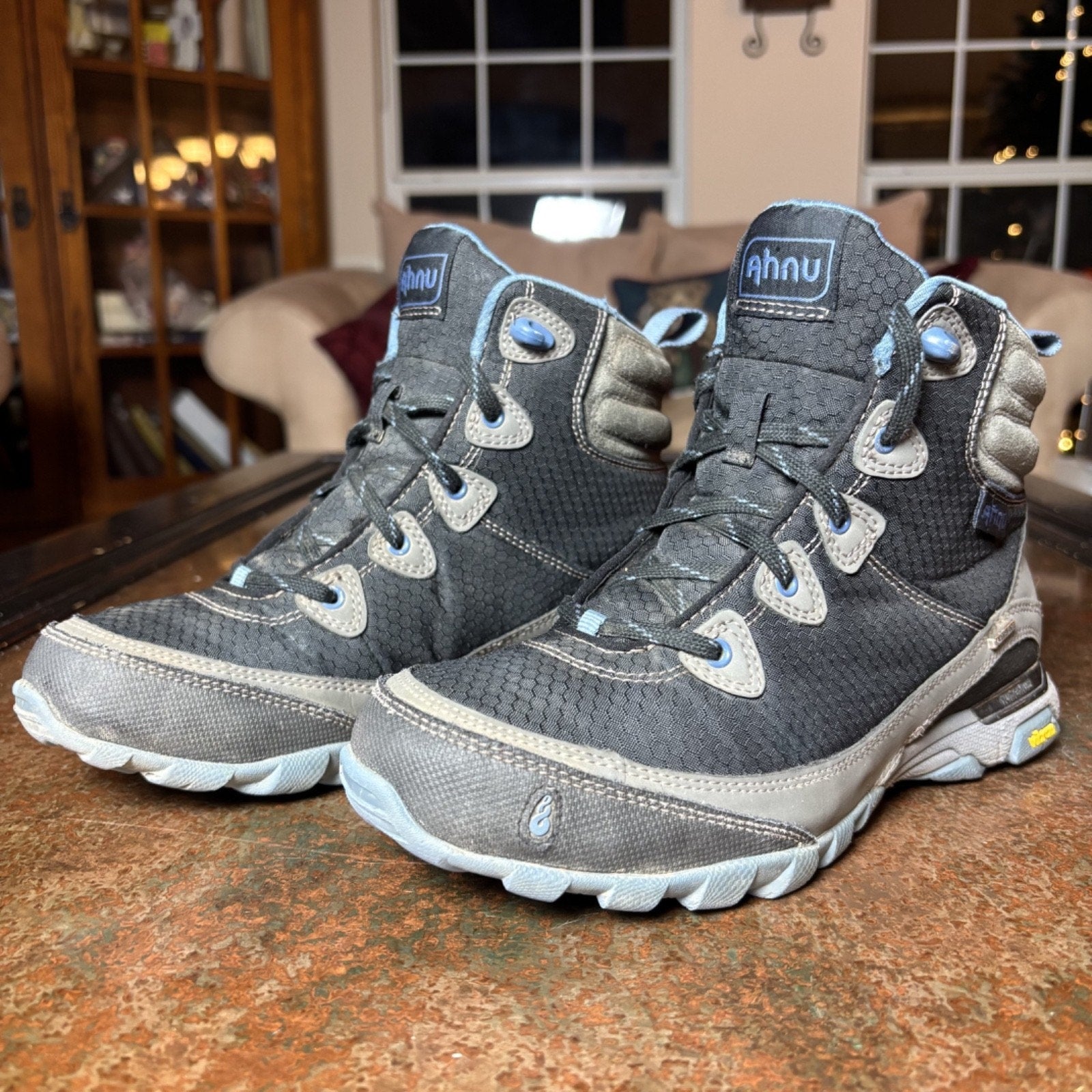Ahnu Sugarpine Boots Women's Size 6.5 Blue Grey Trail Outdoor Waterproof Shoes