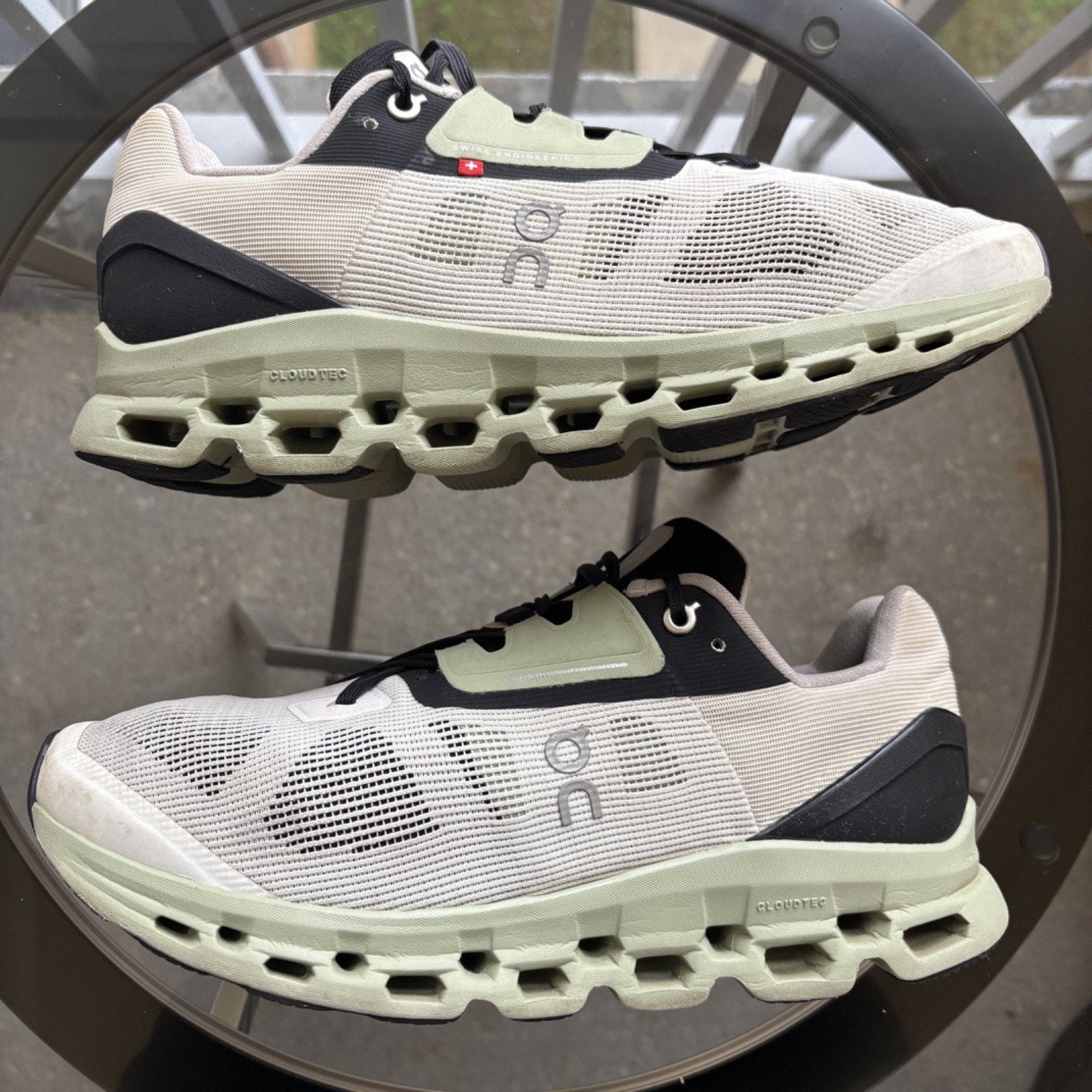 On Cloudstratus Shoes Women's 11 White Green Athletic Running Lifestyle Sneakers
