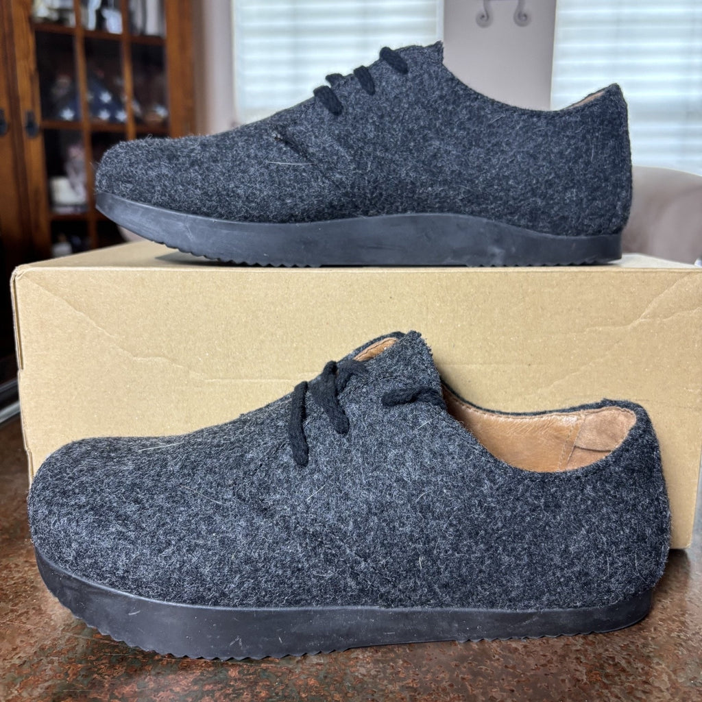 Kalso Earth Faroe Lokah Shoes Women's 9 Black Wool Wellness Man Made Sneakers