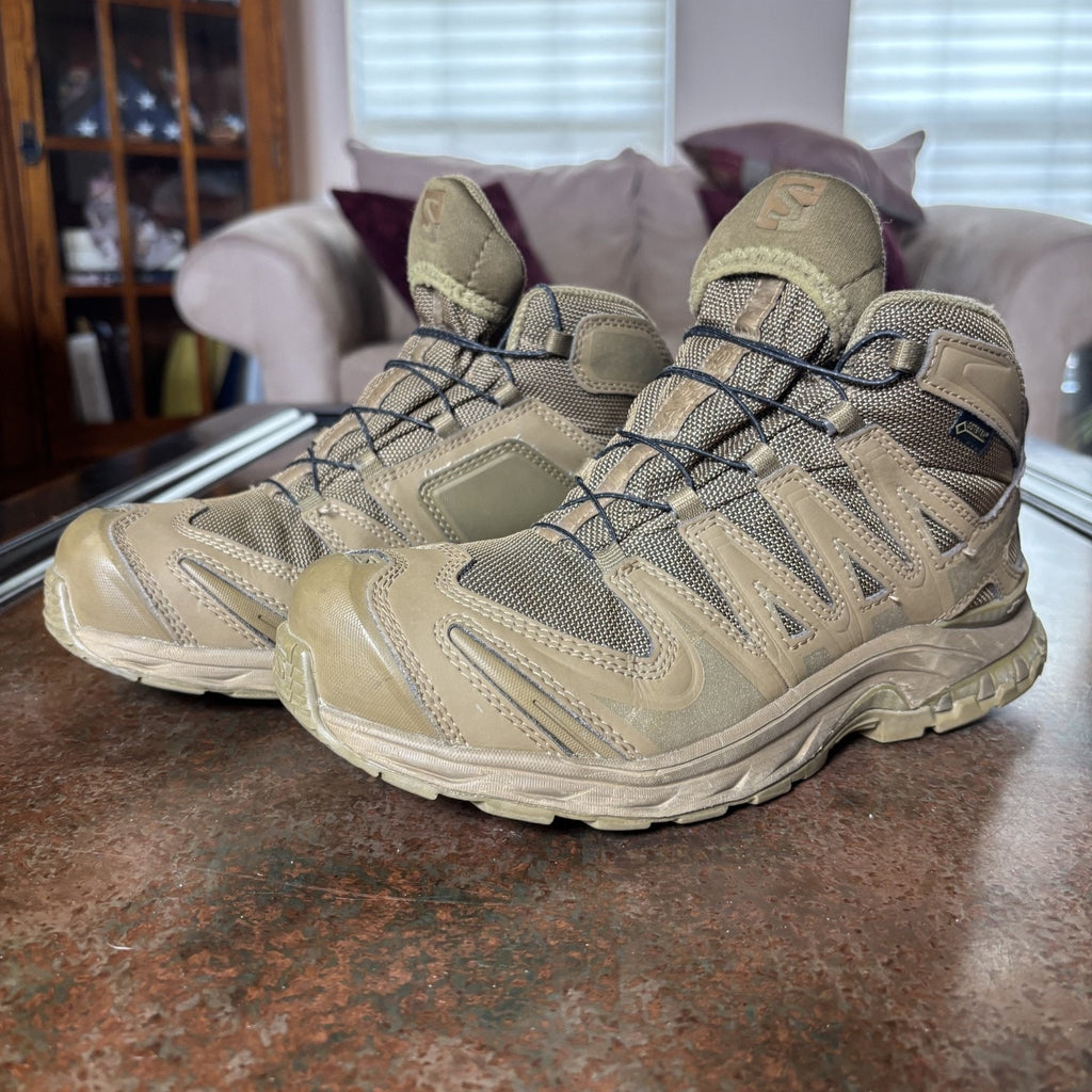 Salomon XA Forces Mid GTX Tactical Combat Boots Women's Size 8.5 Brown Desert