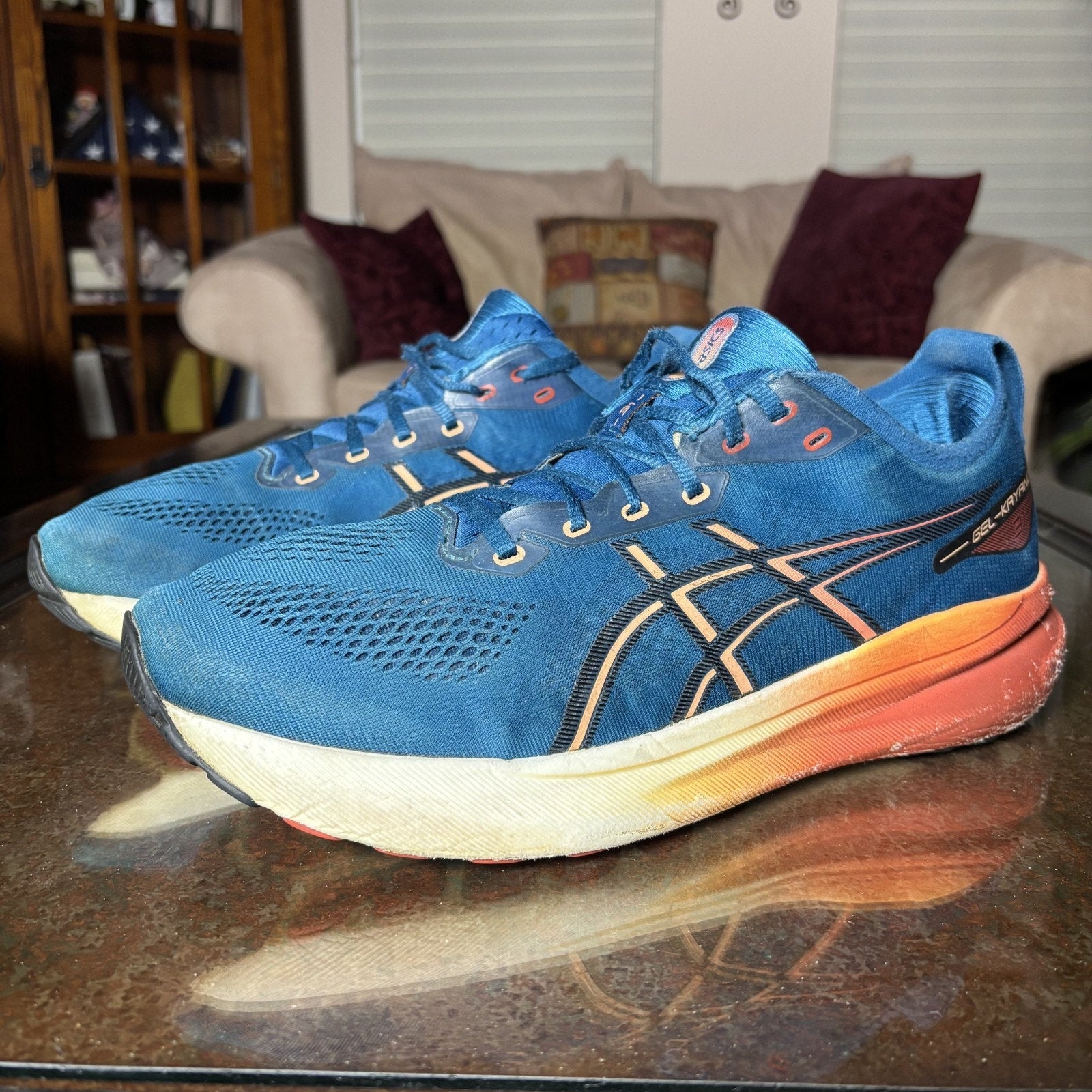 Asics Gel Kayano 31 Shoes Men's 13 Blue Road Running Athletic Comfort Sneakers