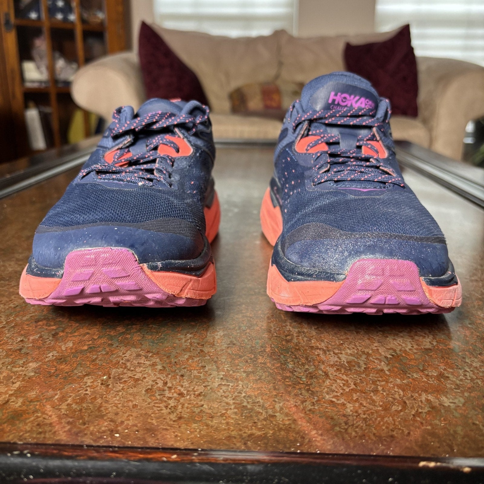 Hoka One One Challenger ATR 6 Trail Running Shoes Women's 11 Blue Pink Athletic