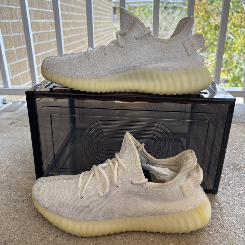 Adidas Yeezy Boost 350 V2 Shoes Mens Size 8 White Cream Athletic Sneakers CP9366