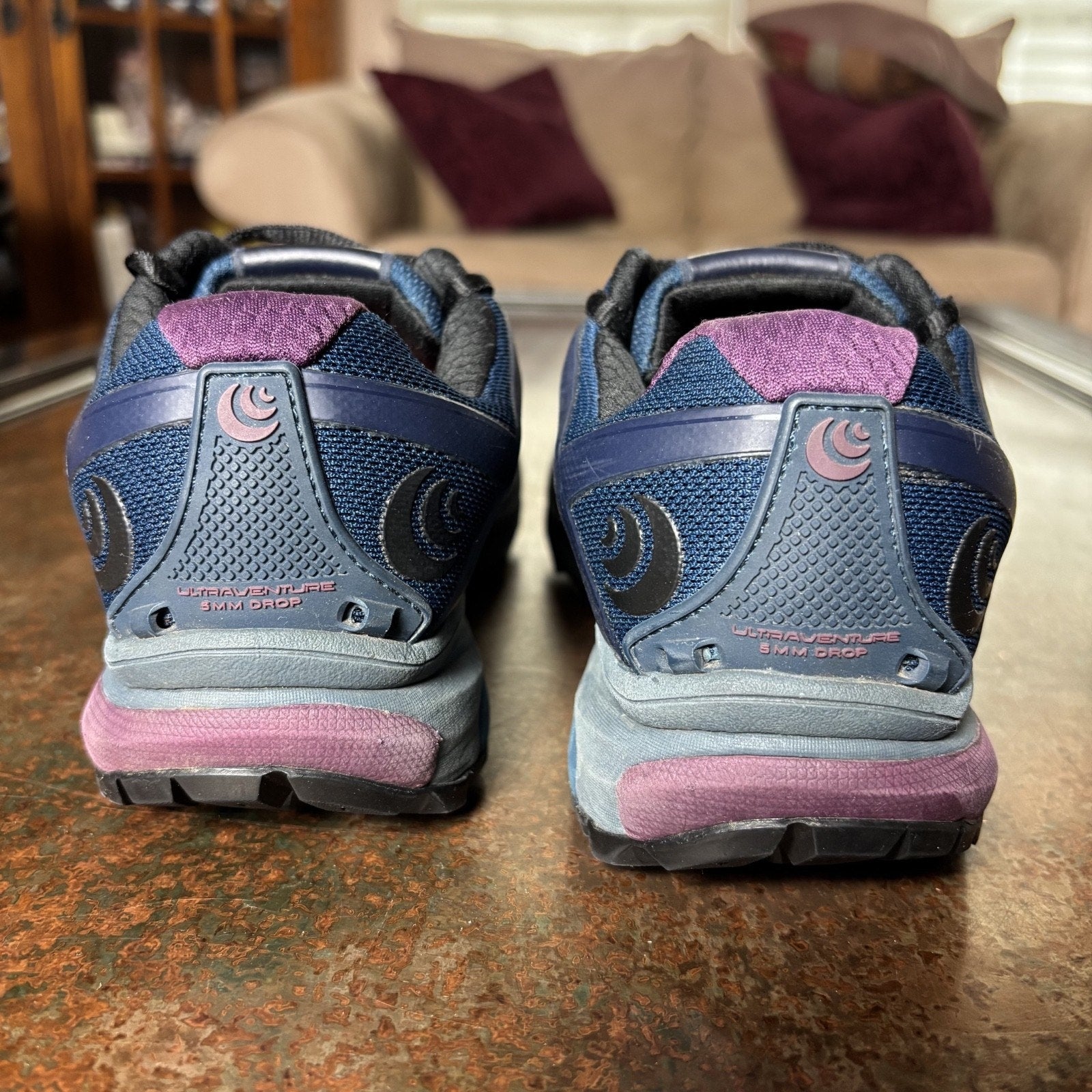 Topo Athletic Ultraventure Shoes Womens Size 7.5 Navy Plum Trail Running Outdoor