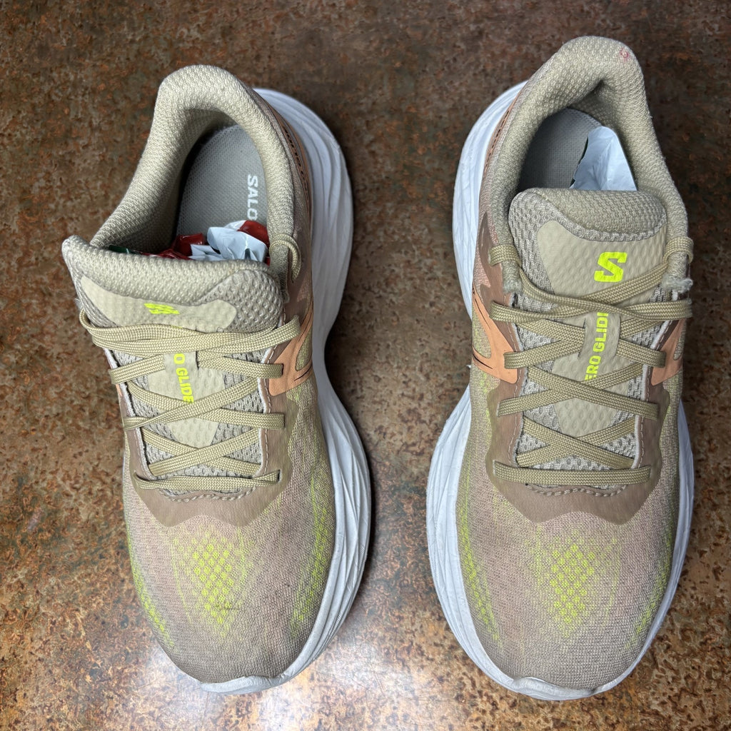 Salomon Aero Glide Shoes Women's Size 5 Beige Road Running Athletic Gym Sneakers