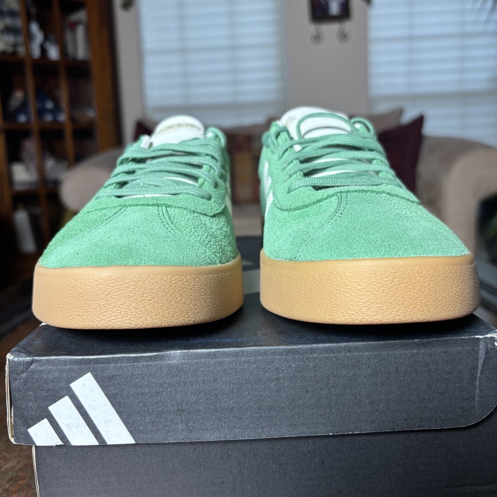 Adidas VL Court 2.0 Shoes Mens Size 10 Green White Lifestyle Casual Sneakers NEW