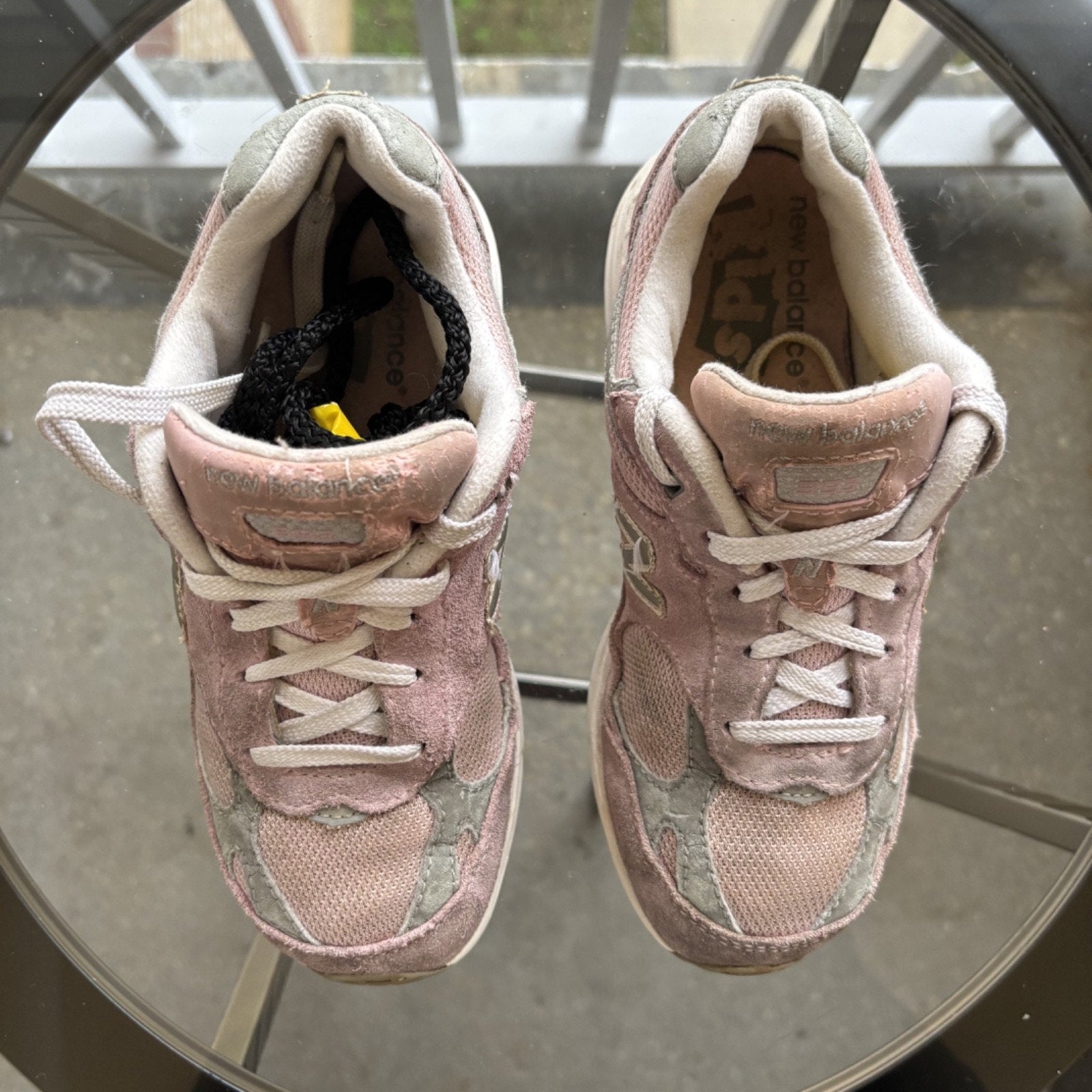 New Balance 993 Shoes Kids Size 2.5 Pink Gray Suede Athletic KJ993PKP Sneakers