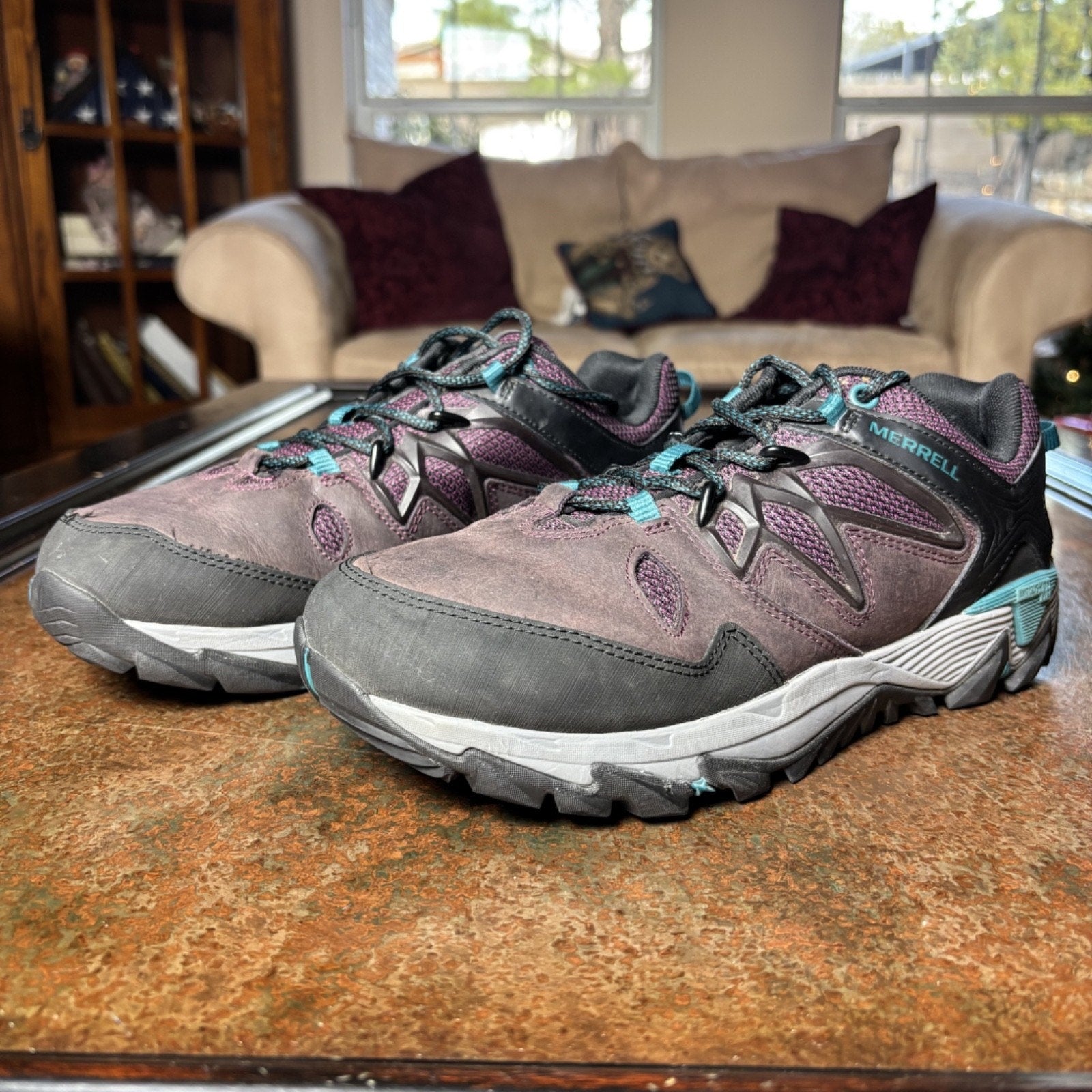 Merrell All Out Blaze 2 Hiking Shoes Womens Size 9 Purple Trail Outdoor Sneakers