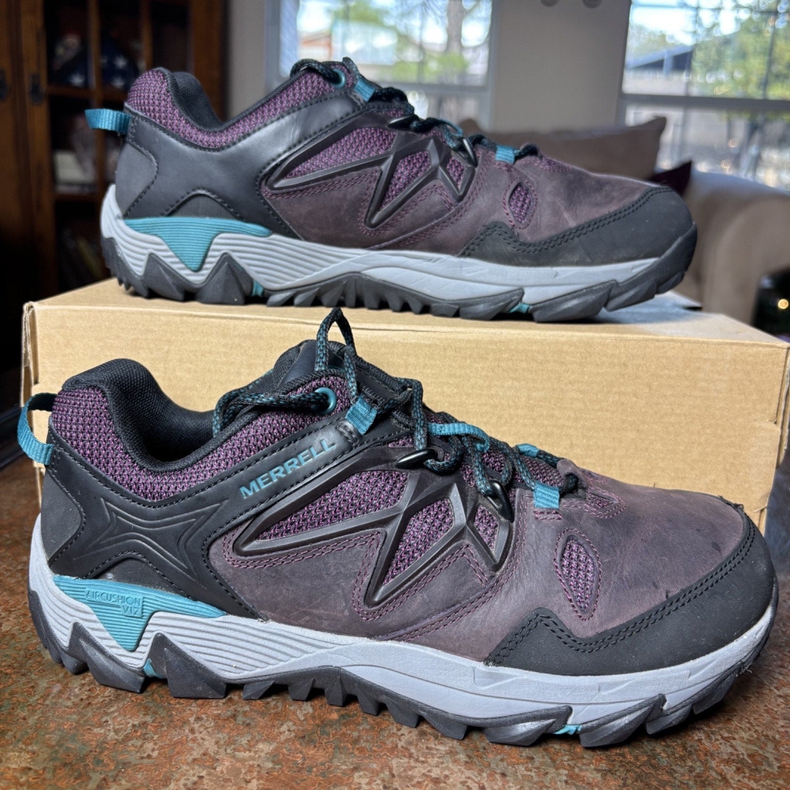 Merrell All Out Blaze 2 Hiking Shoes Womens Size 9 Purple Trail Outdoor Sneakers