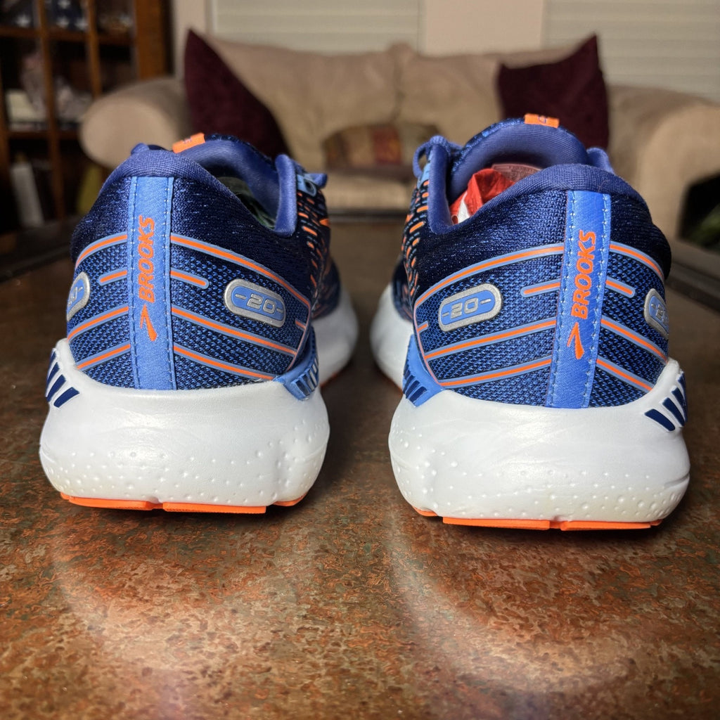 Brooks Glycerin GTS 20 Shoes Men's 9 Blue Orange Road Running Athletic Sneakers