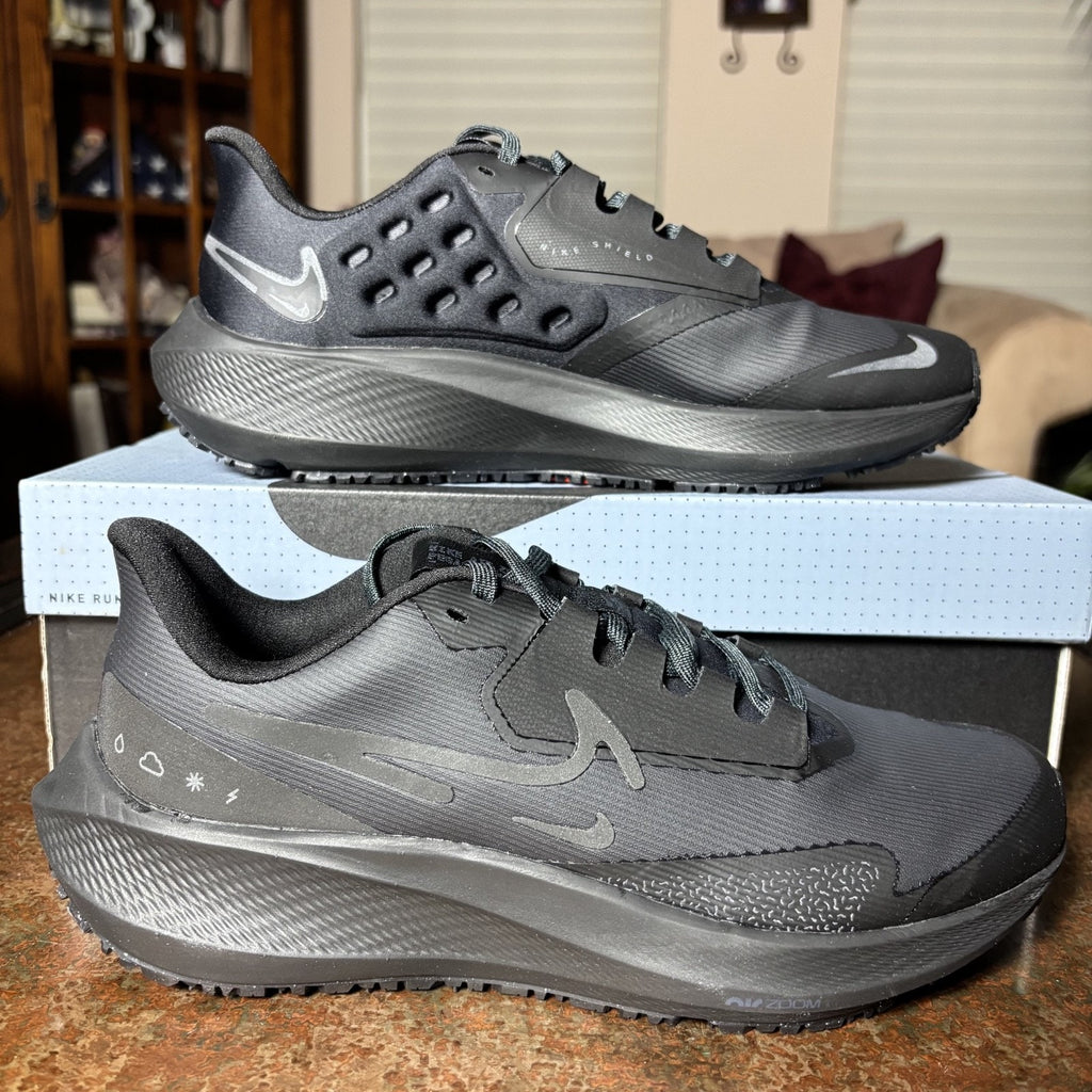 Nike Air Zoom Pegasus 39 Shield Black Athletic Running Shoe Sneaker Womens Sizes