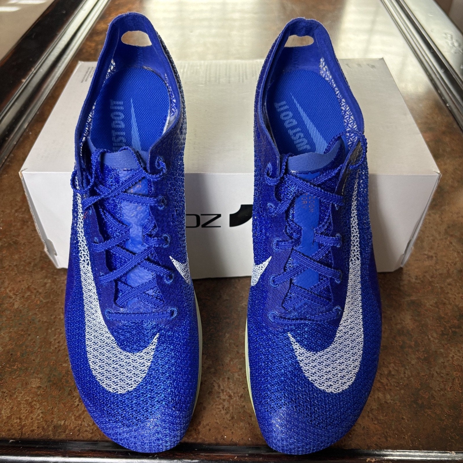 Nike Air Zoom Victory Track Spikes Mens Size 11 Racer Blue White Performance NEW