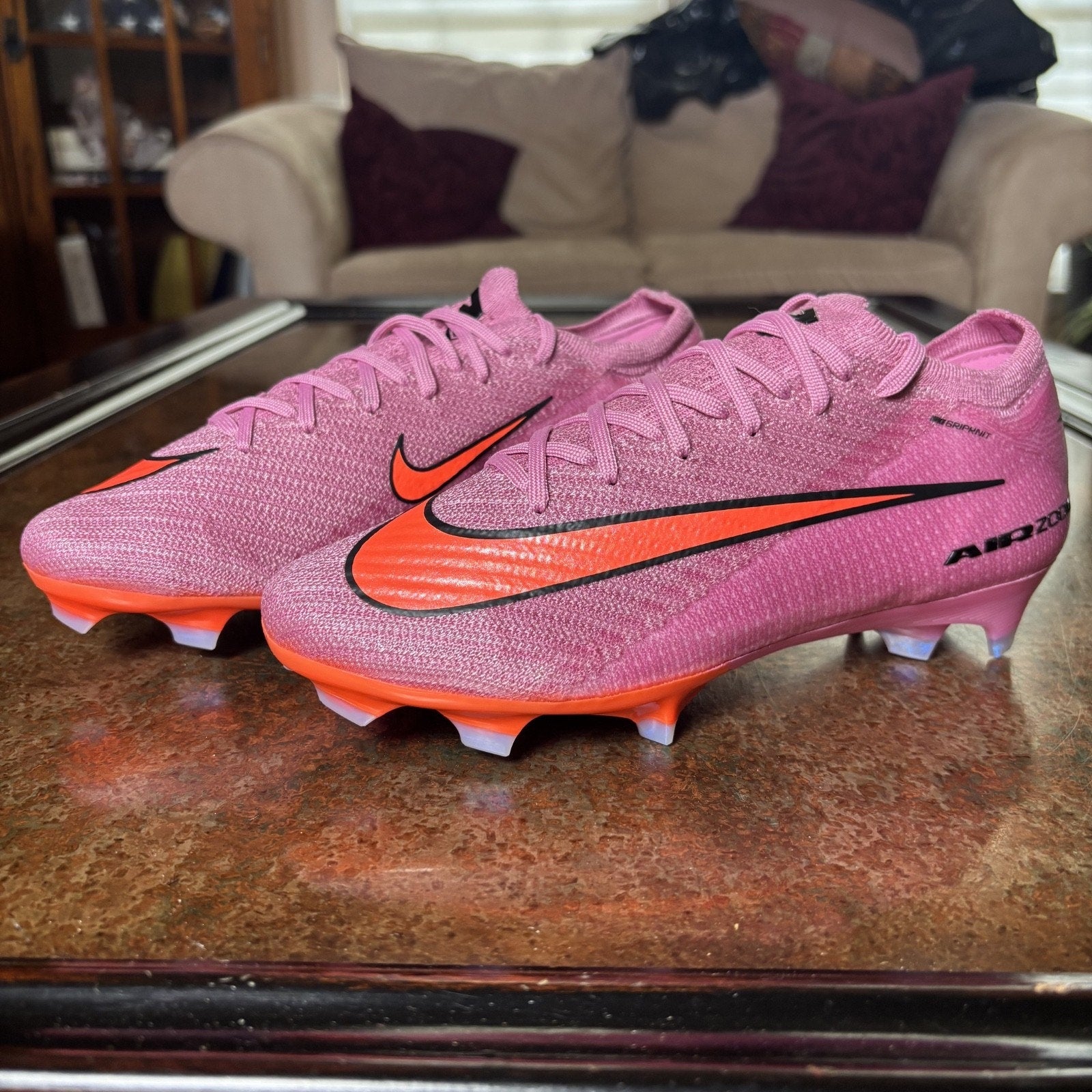 Nike Zoom Mercurial Vapor 16 Elite FG Soccer Cleats Women's Size 7 Pink Orange