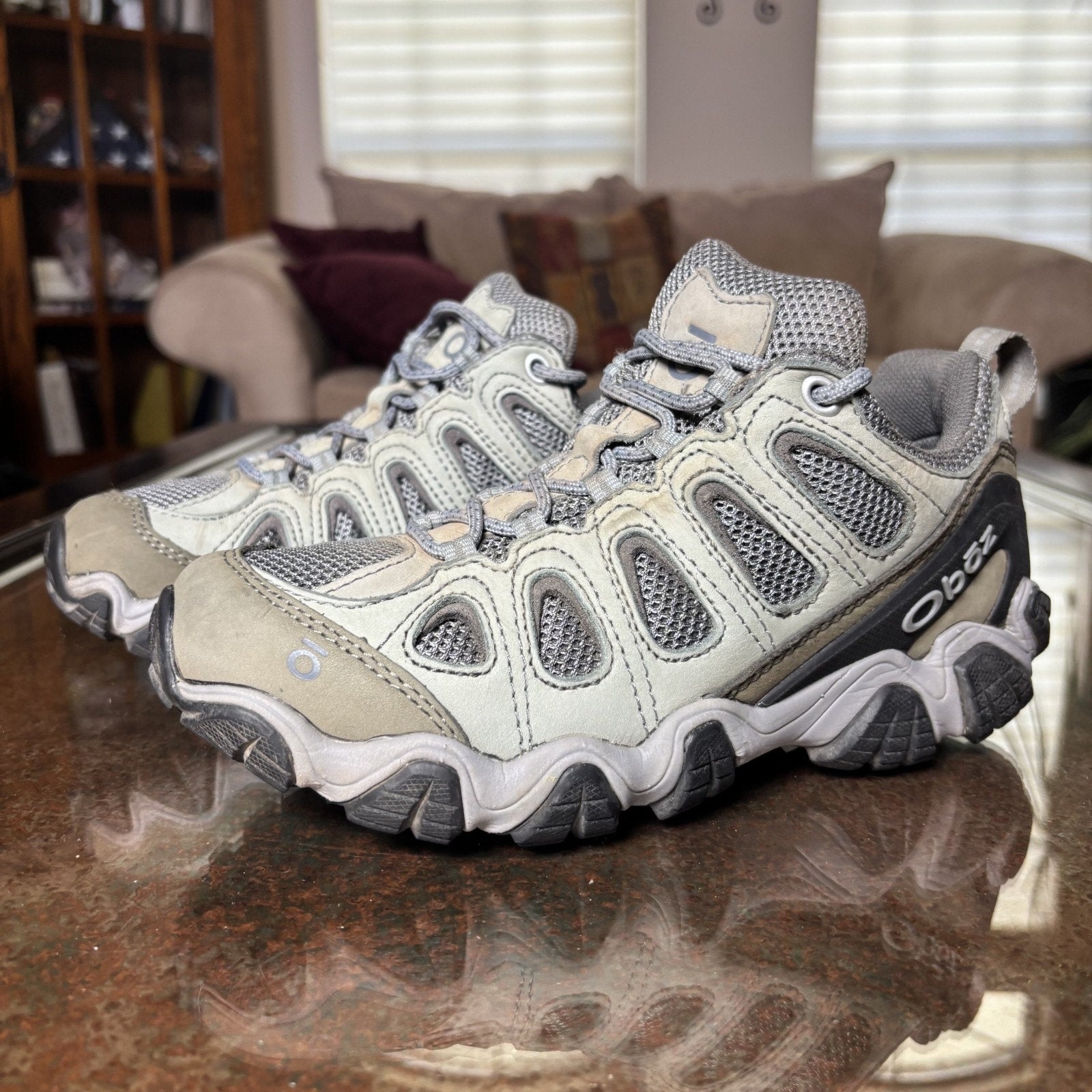 Oboz Sawtooth II Low Hiking Shoes Womens 7.5 Grey Trail Running Outdoor Athletic