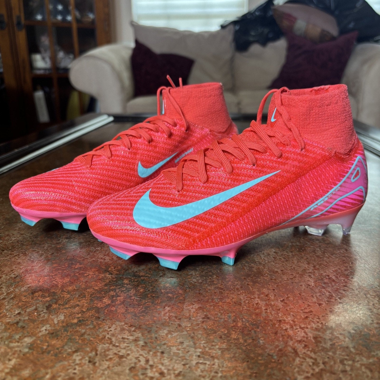 Nike Zoom Mercurial Superfly 10 Elite FG Soccer Cleats Women's Size 7 Red Pink