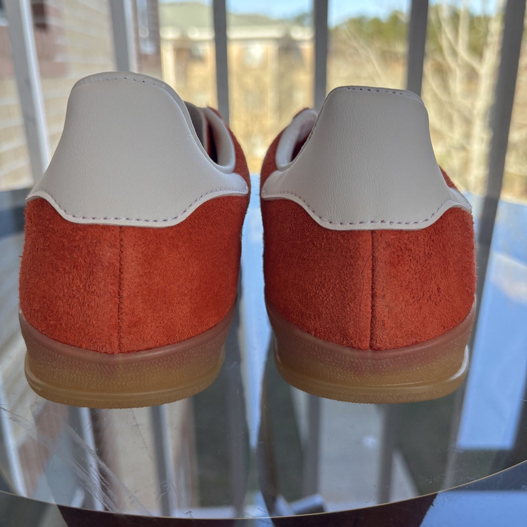 Adidas Gazelle Indoor Shoes Orange Suede Casual Lifestyle Sneakers Women's Sizes