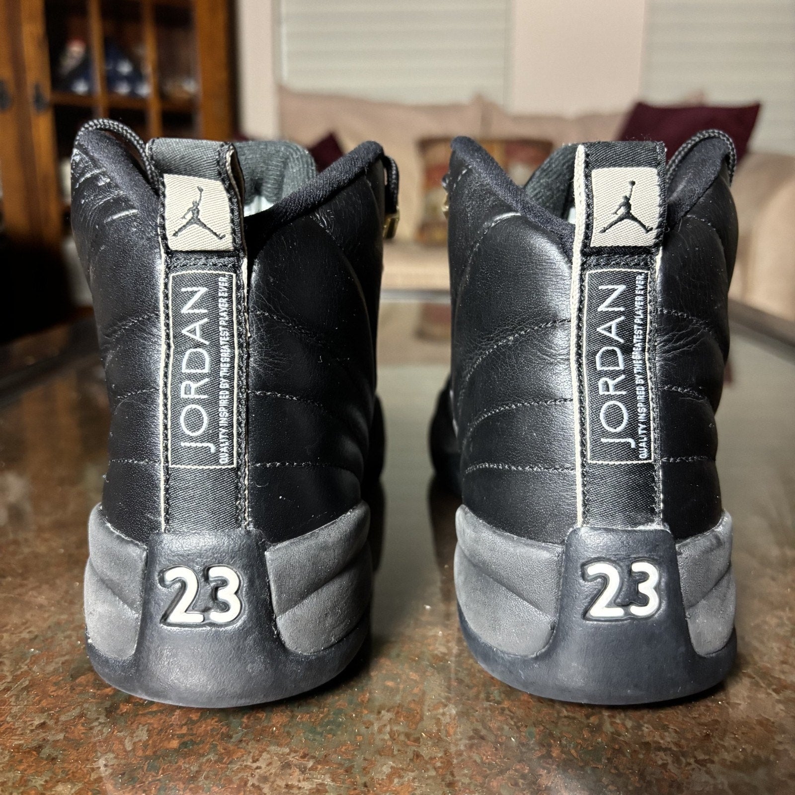 Nike Air Jordan 12 Retro The Master Boys 7Y Black White Casual Lifestyle Sneaker