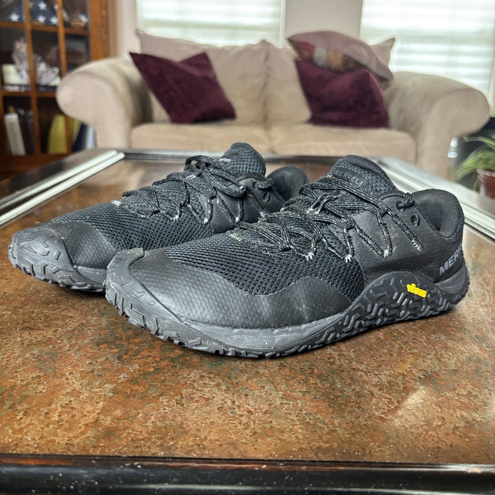 Merrell Trail Glove 7 Shoes Mens Size 8 Black Minimalist Barefoot Outdoor Vibram