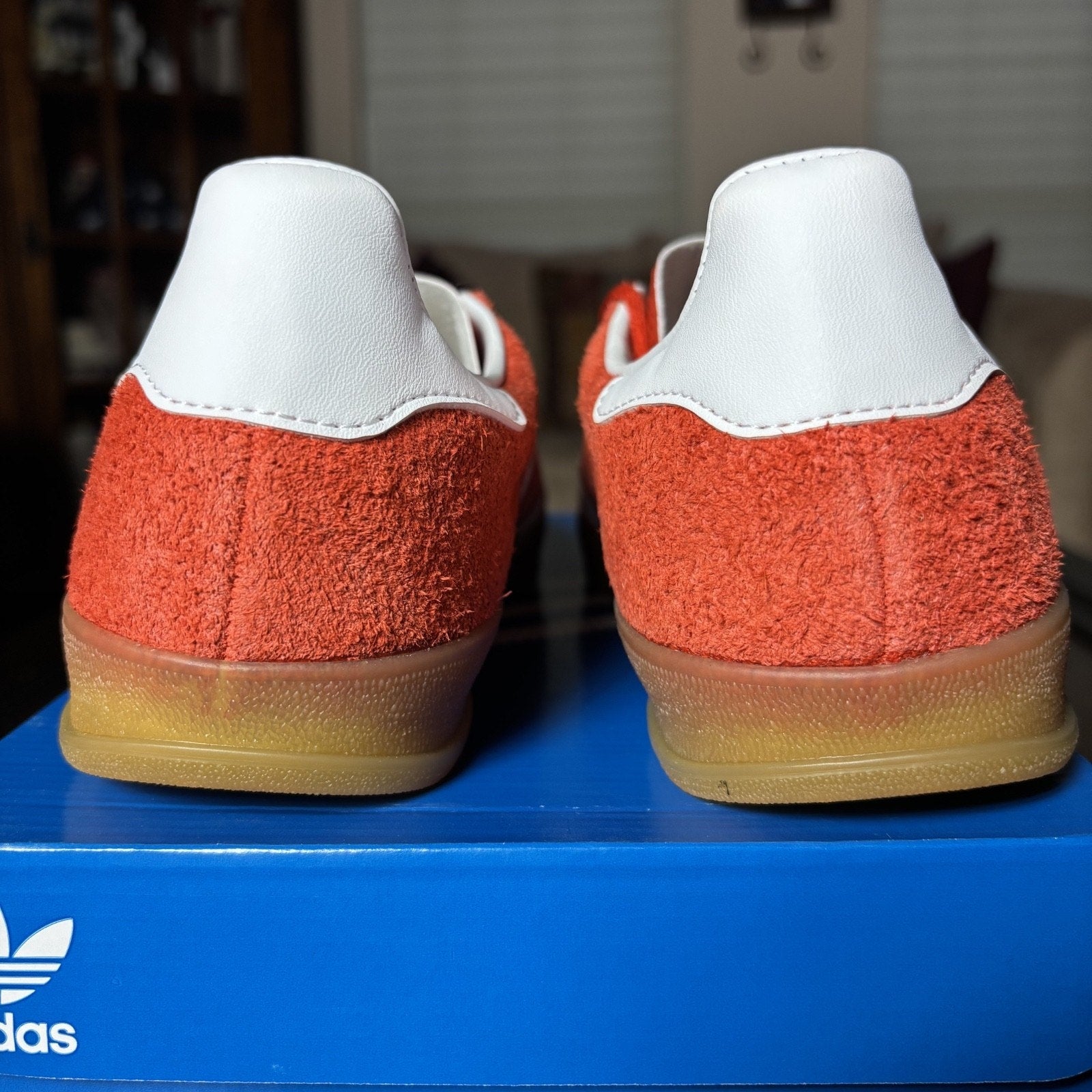Adidas Gazelle Indoor Orange White Suede Lifestyle Shoes Sneakers Women's Sizes