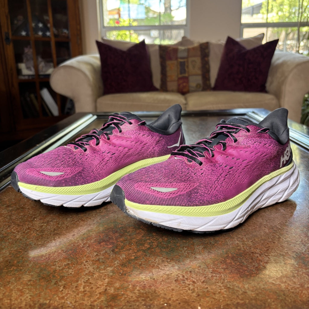 Hoka One One Clifton 8 Shoes Women's Sz 9.5 B Pink Running Athletic Gym Sneakers
